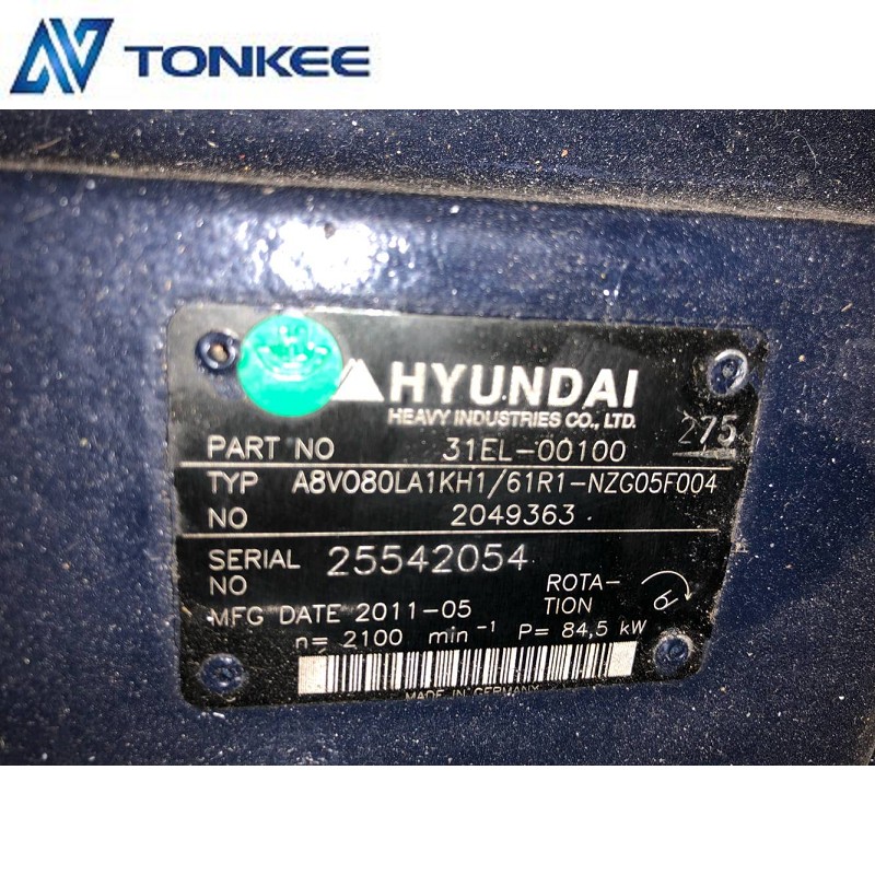 31EL-00100 piston pump A8VO80LA1KH1/61R hydraulic pump R190 R140W-7 main pump for Hyundai