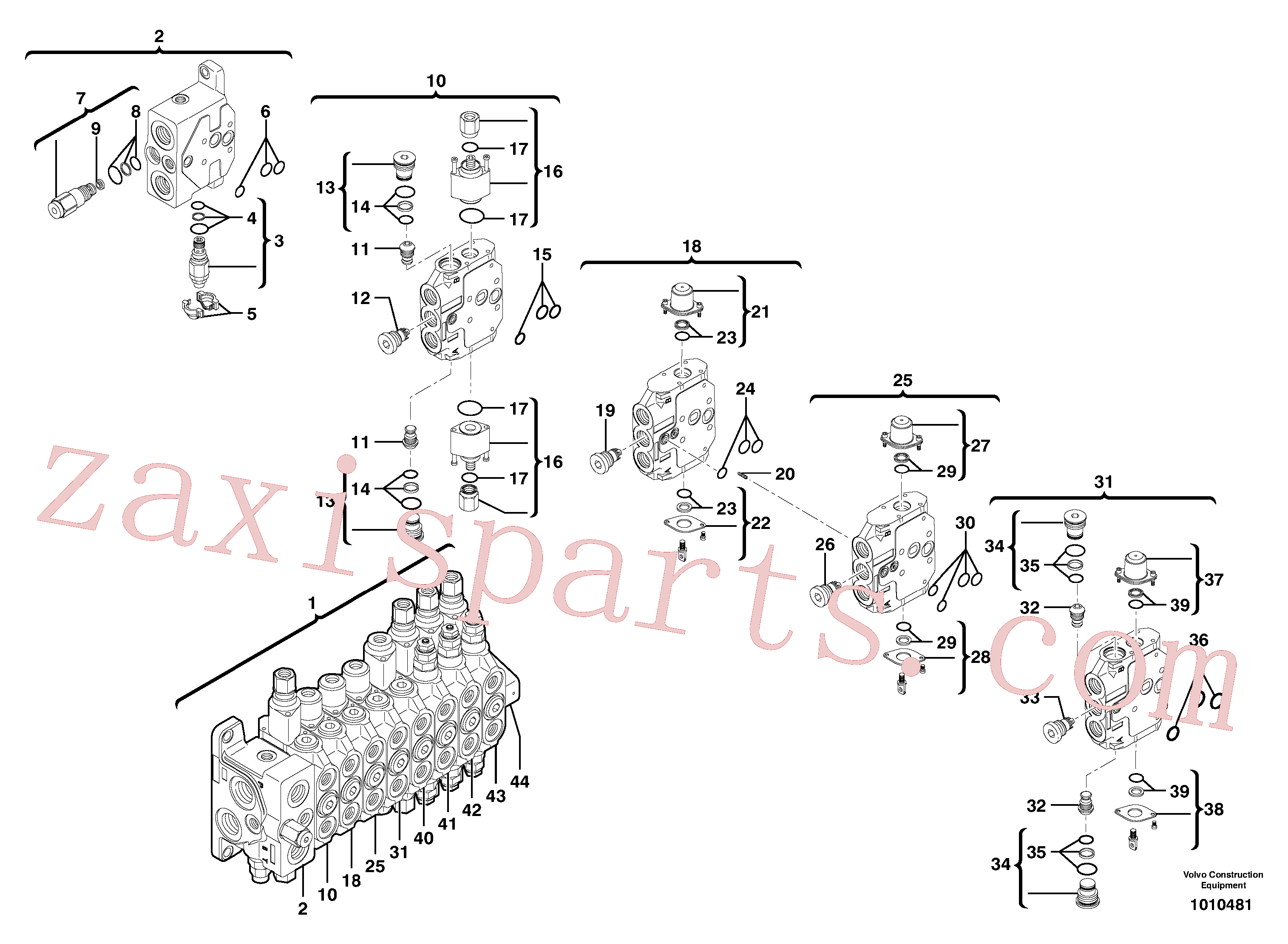 VOE11713065 for Volvo Control valve : 8 spools(1010481 assembly)