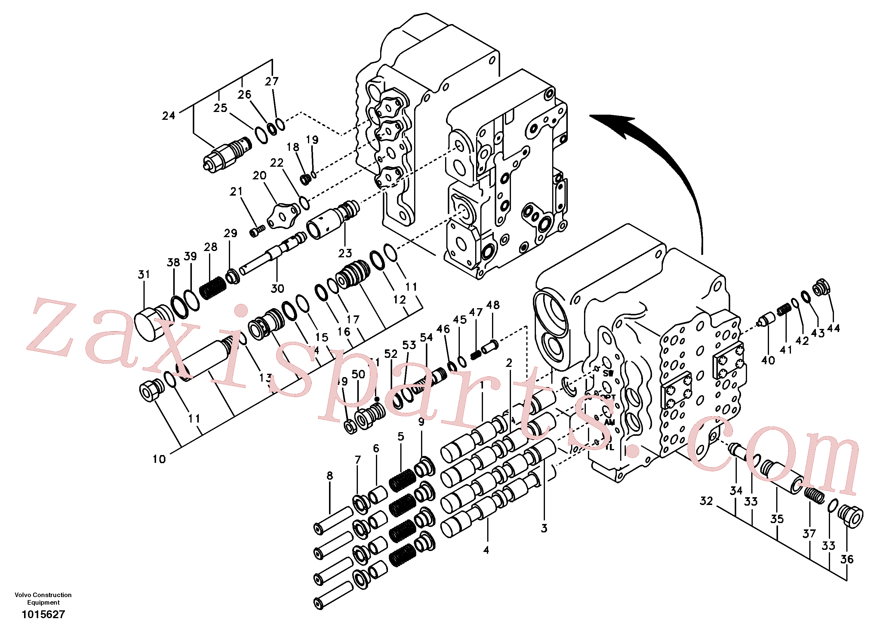 SA8230-12210 for Volvo Main control valve, swing and option and dipper arm and travel Lh(1015627 assembly)