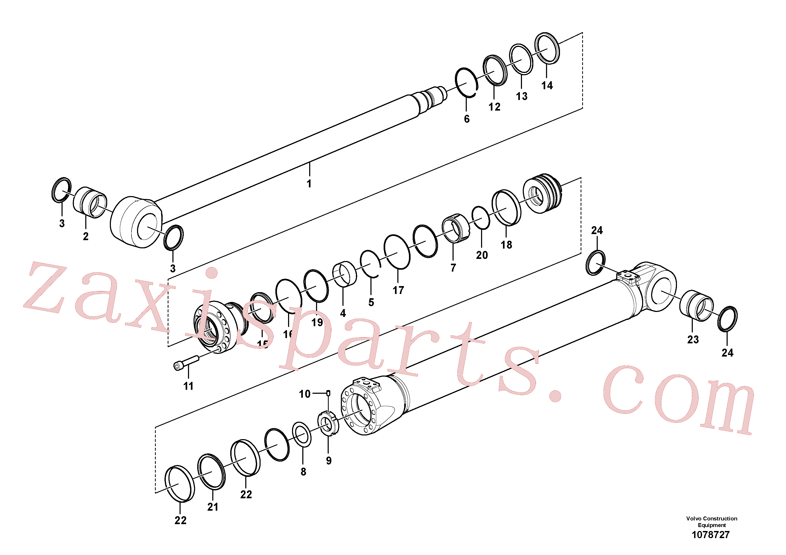 SA9557-06500 for Volvo Boom cylinder(1078727 assembly)