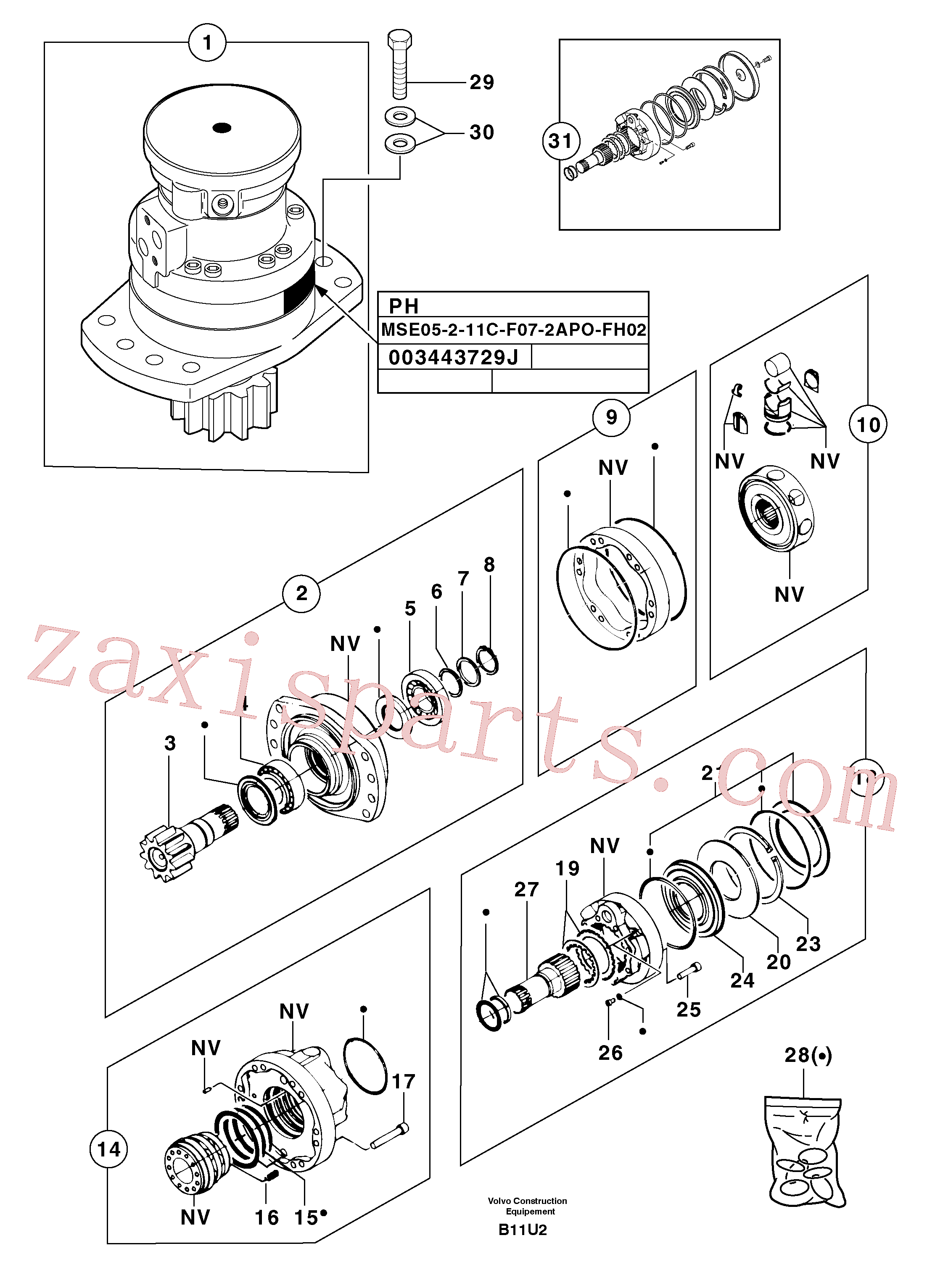 PJ7416381 for Volvo Slewing gear motor(B11U2 assembly)