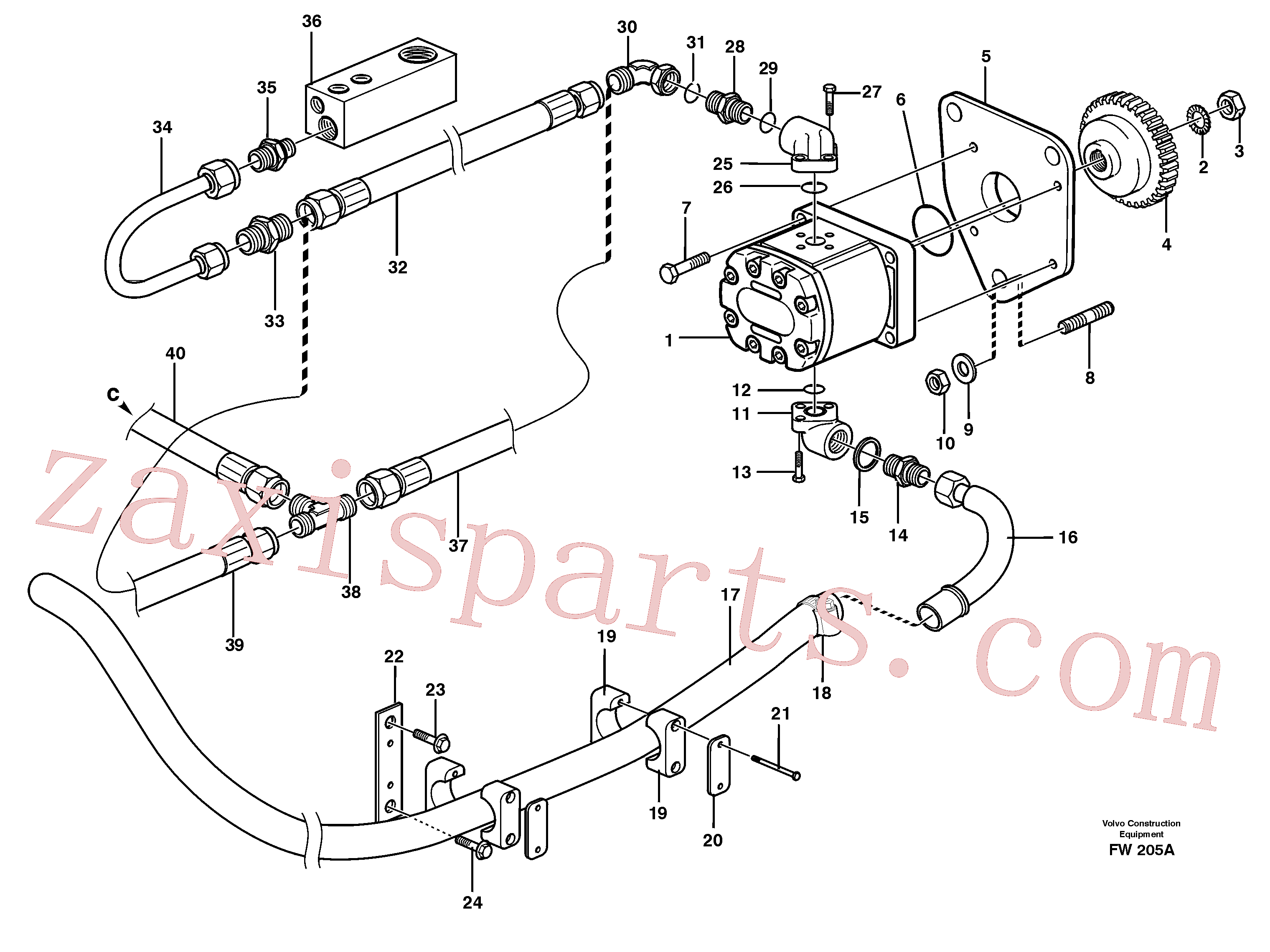 VOE14343367 for Volvo Servo pump with assembly parts(FW205A assembly)