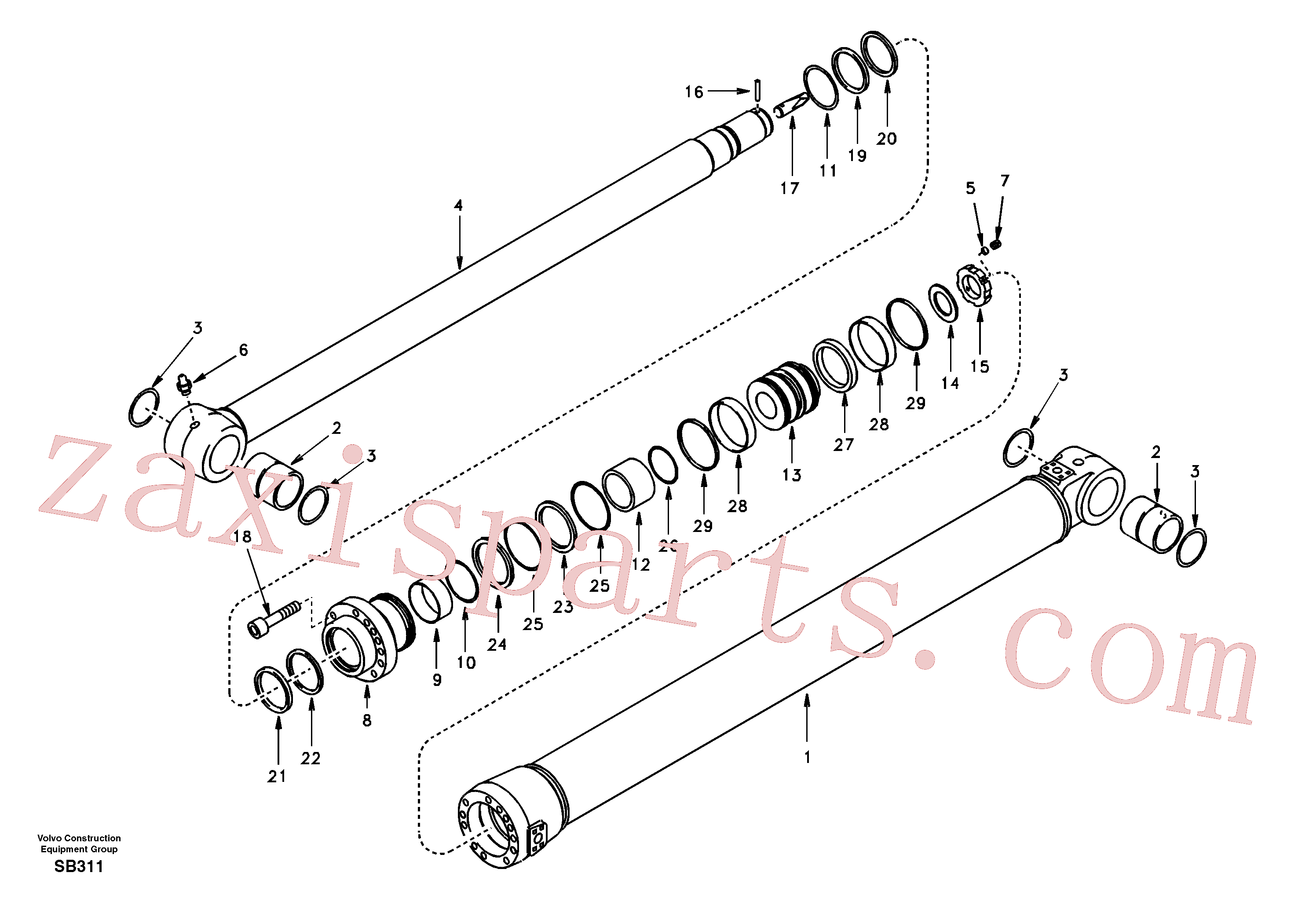SA8148-10131 for Volvo Dipper arm cylinder(SB311 assembly)