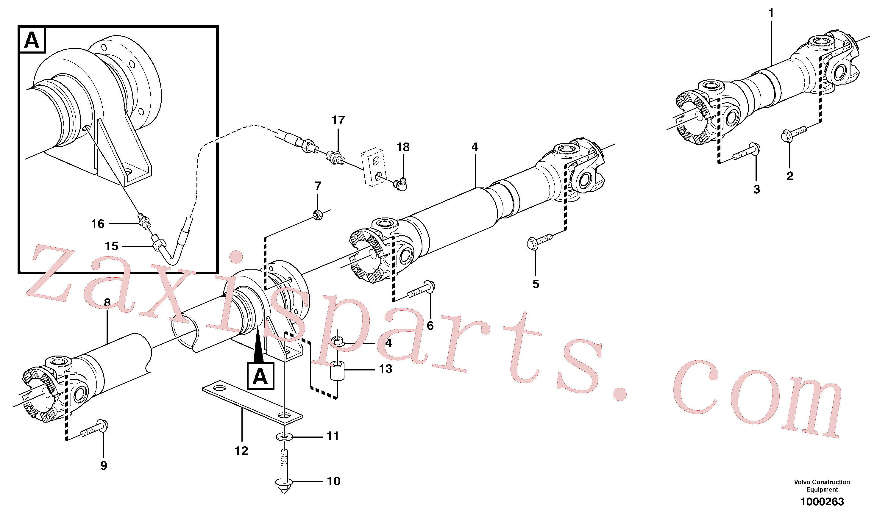 VOE13966366 for Volvo Propeller shafts with fitting parts(1000263 assembly)