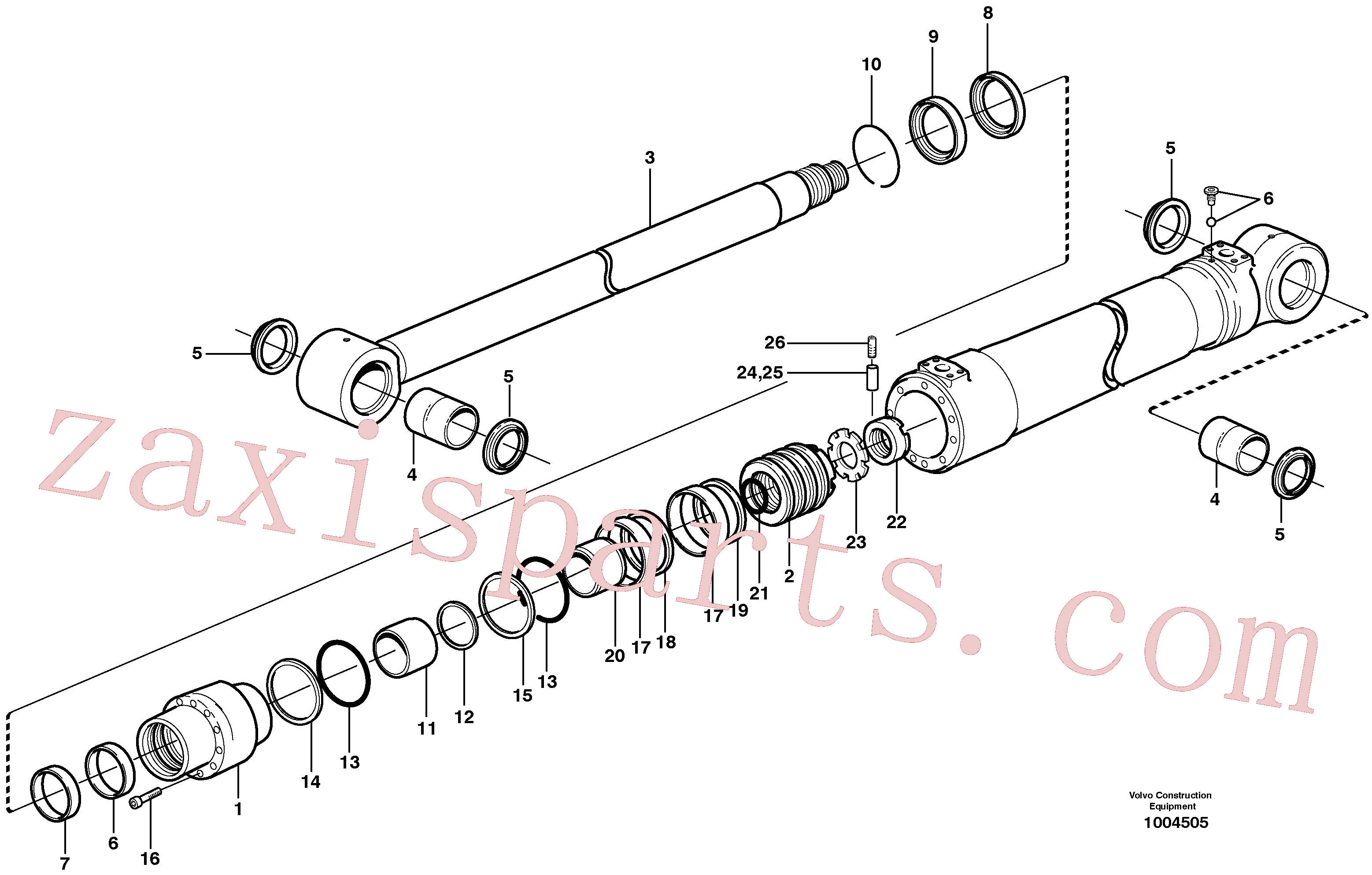 VOE14589134 for Volvo Dipper arm cylinder(1004505 assembly)