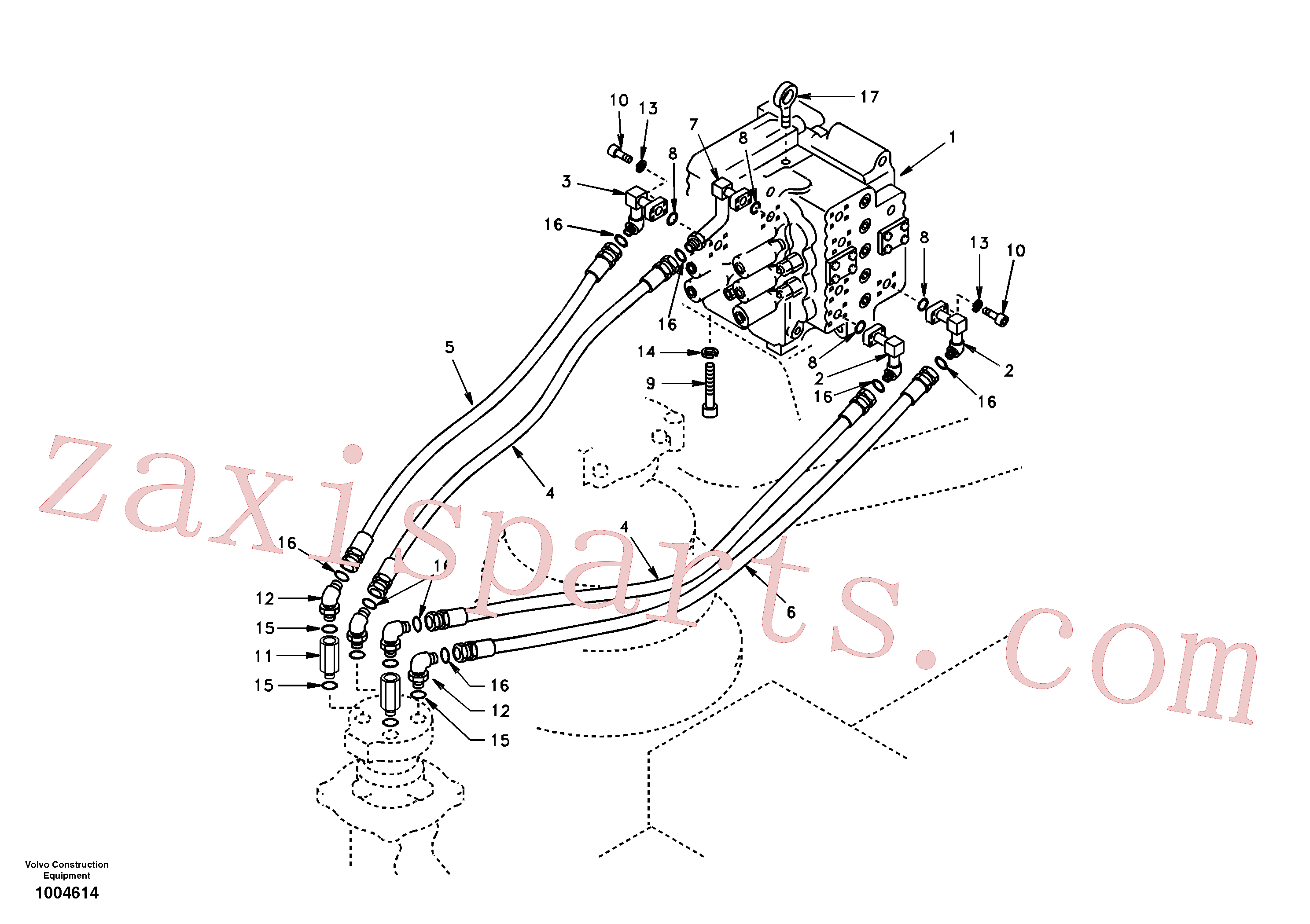 SA9411-96271 for Volvo Turning joint line, control valve to turning joint(1004614 assembly)