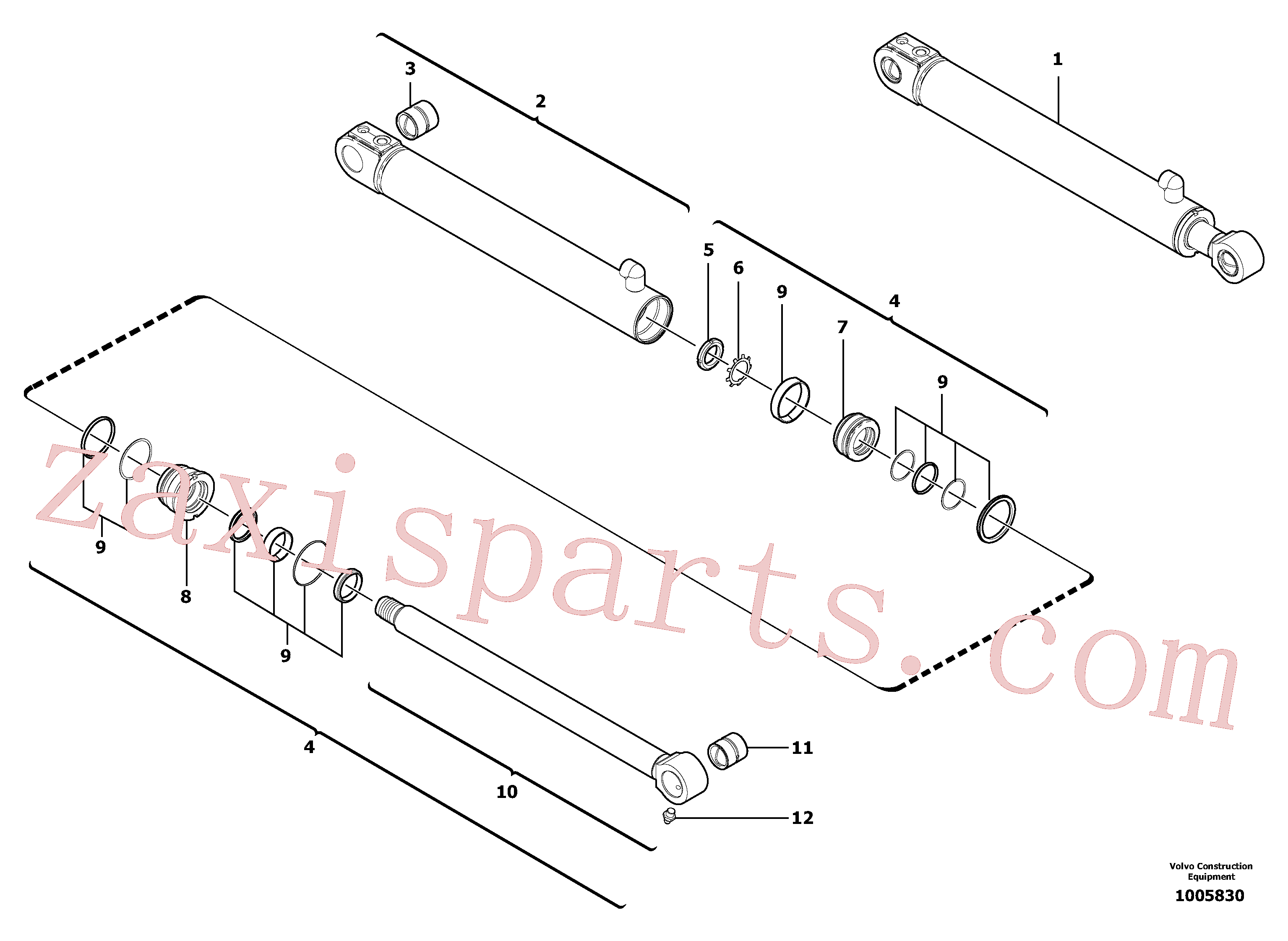 VOE11988460 for Volvo Boom offset cylinder(1005830 assembly)