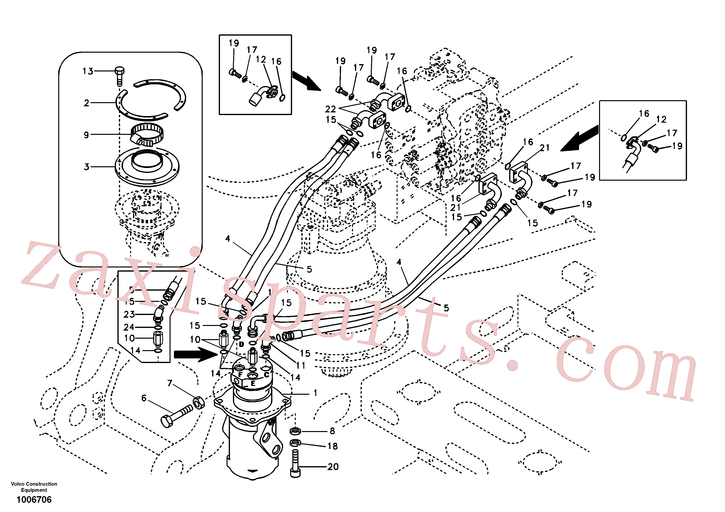 SA9411-96271 for Volvo Turning joint line, control valve to turning joint(1006706 assembly)