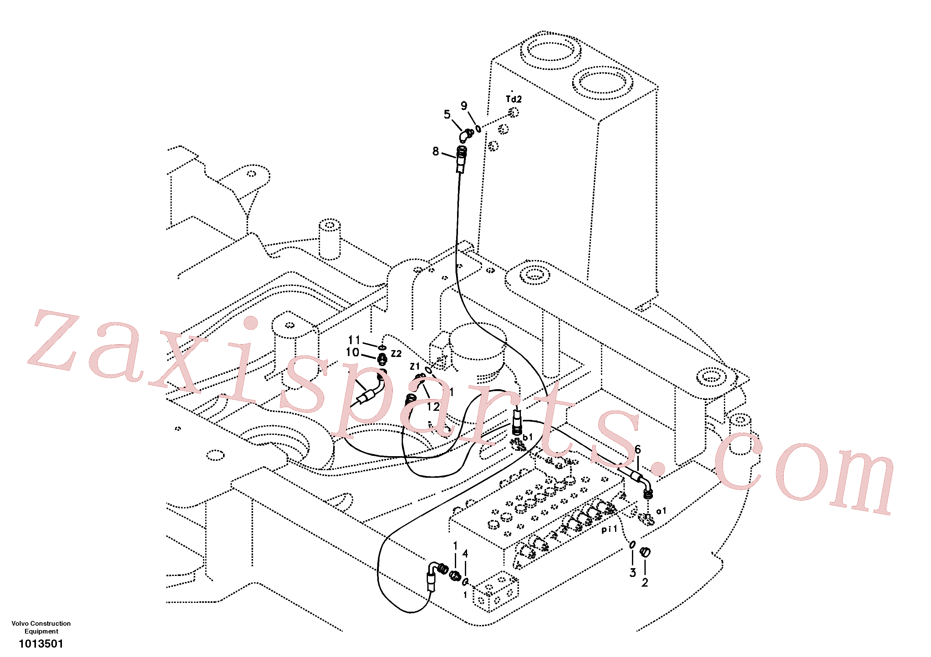 SA9453-03250 for Volvo Servo system, control valve piping.(1013501 assembly)