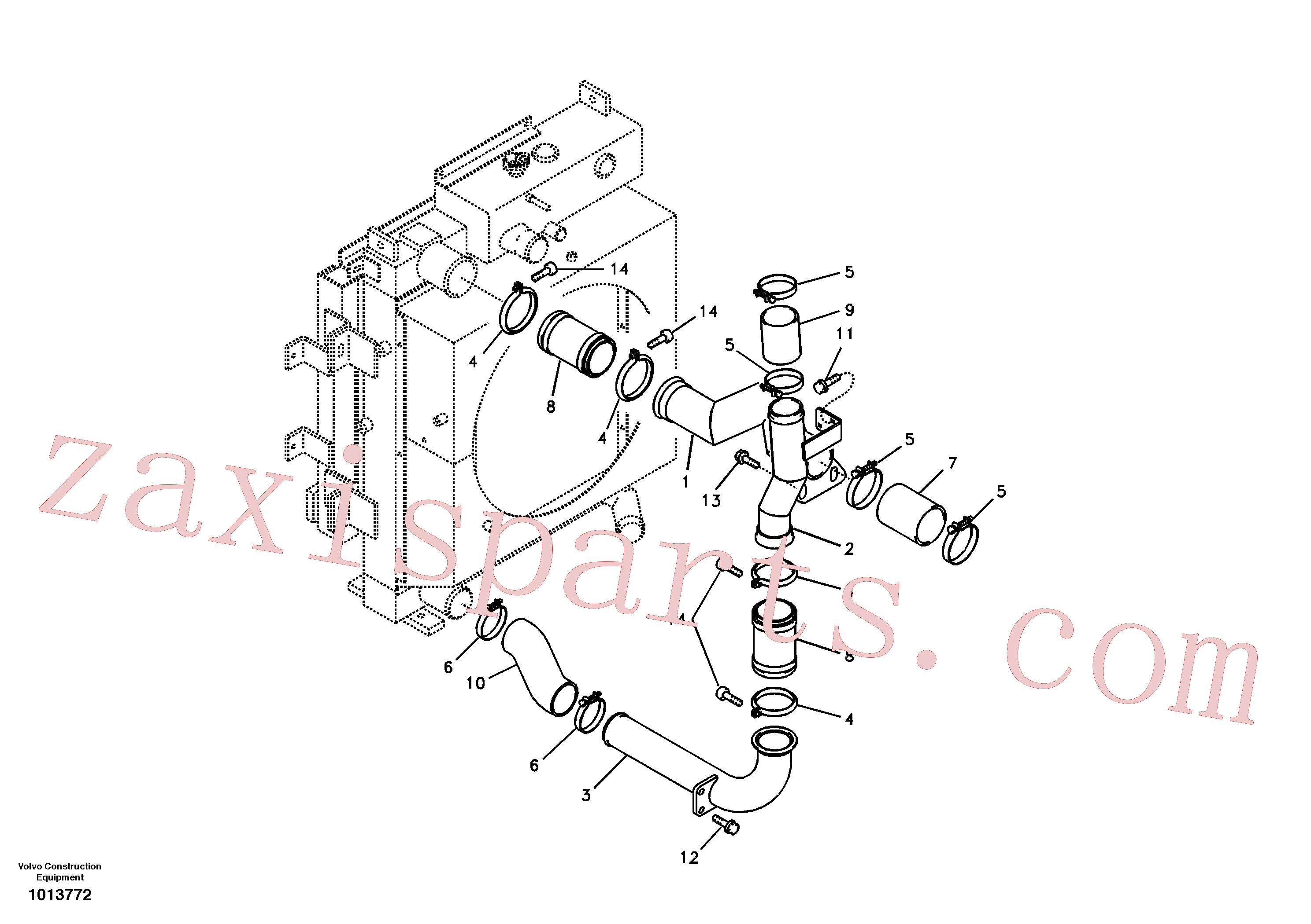 SA9313-10300 for Volvo Charge air cooler, plumbing(1013772 assembly)