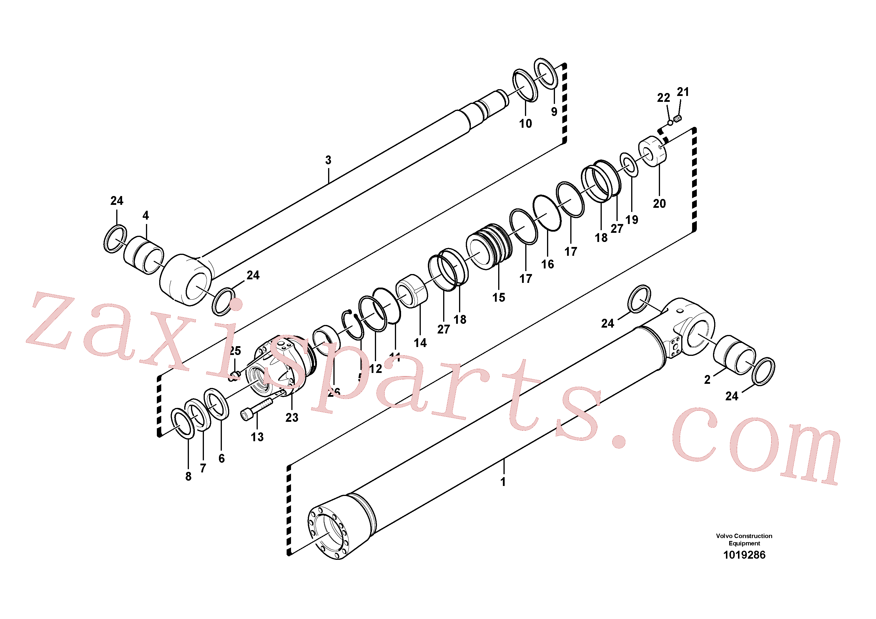 VOE14542071 for Volvo Dipper arm cylinder(1019286 assembly)