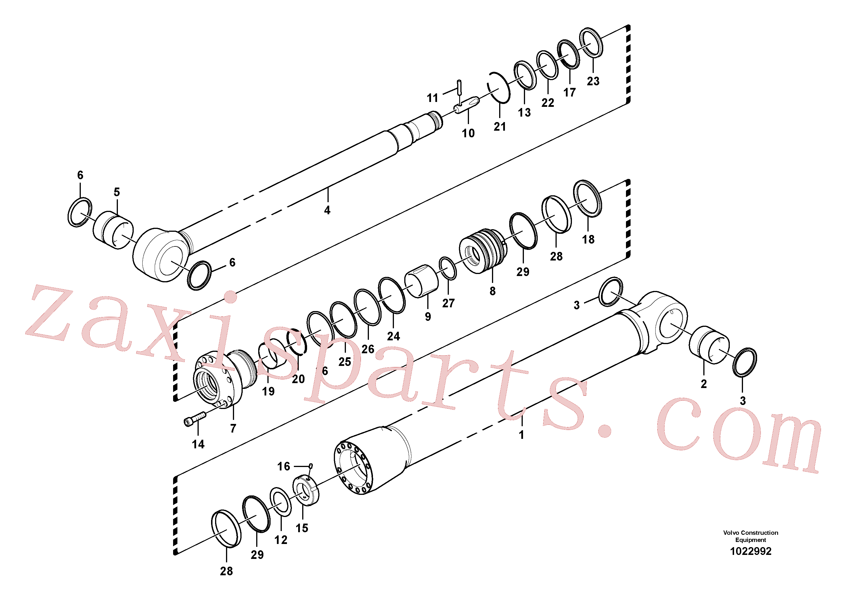 VOE14625055 for Volvo Dipper arm cylinder(1022992 assembly)