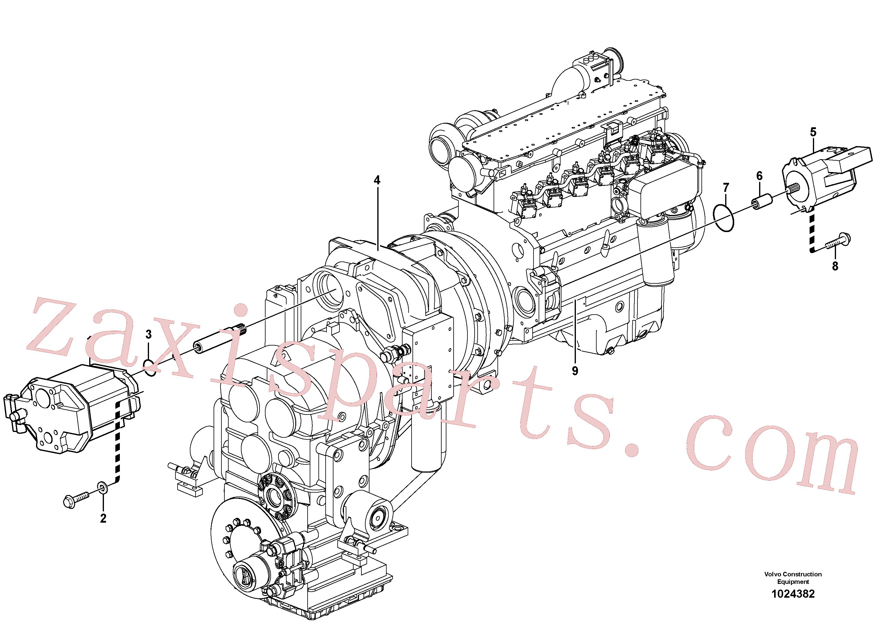 VOE20459117 for Volvo Hydraulic pump with fitting parts(1024382 assembly)