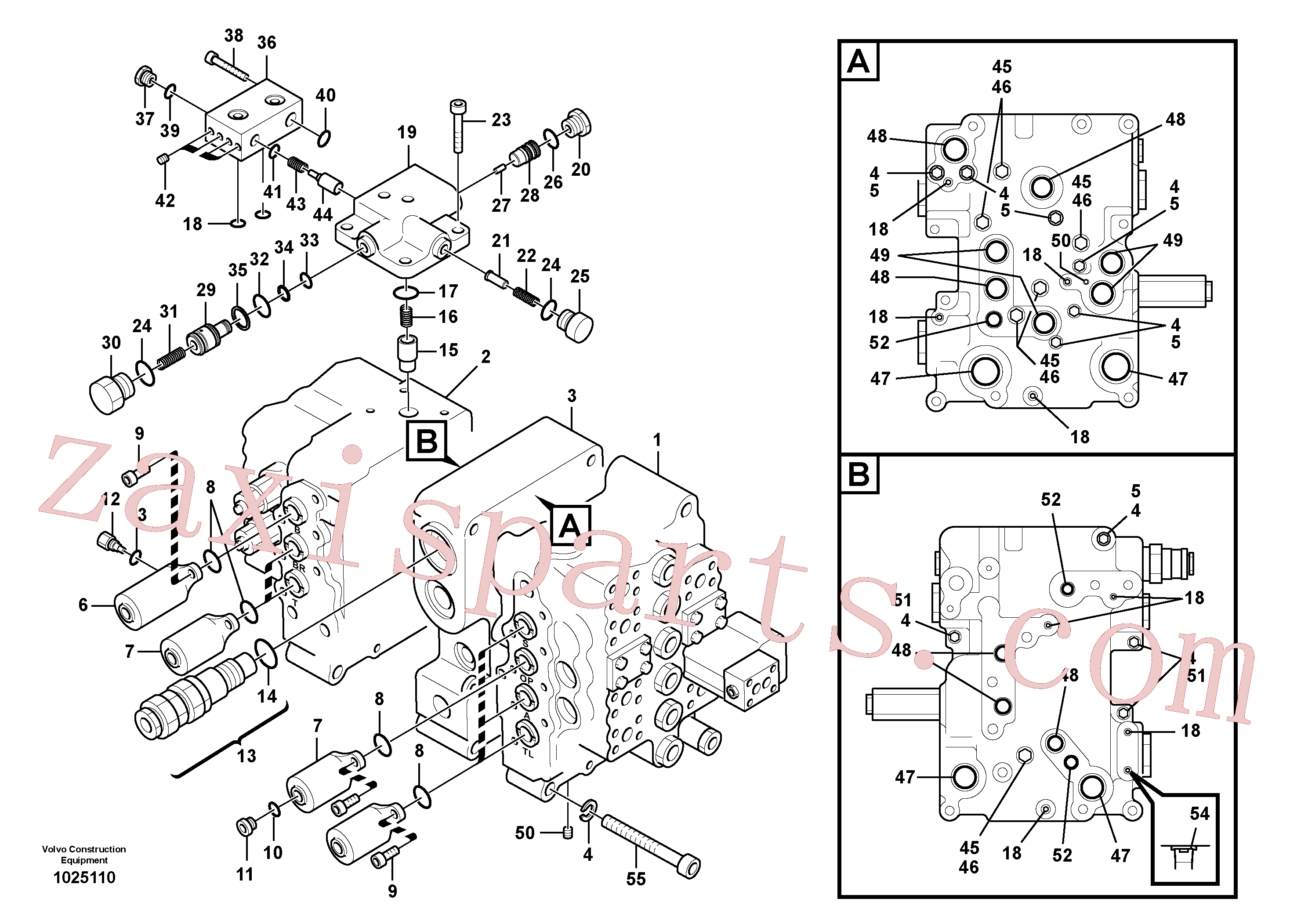 SA8230-10520 for Volvo Main control valve, relief valve and boom holding(1025110 assembly)
