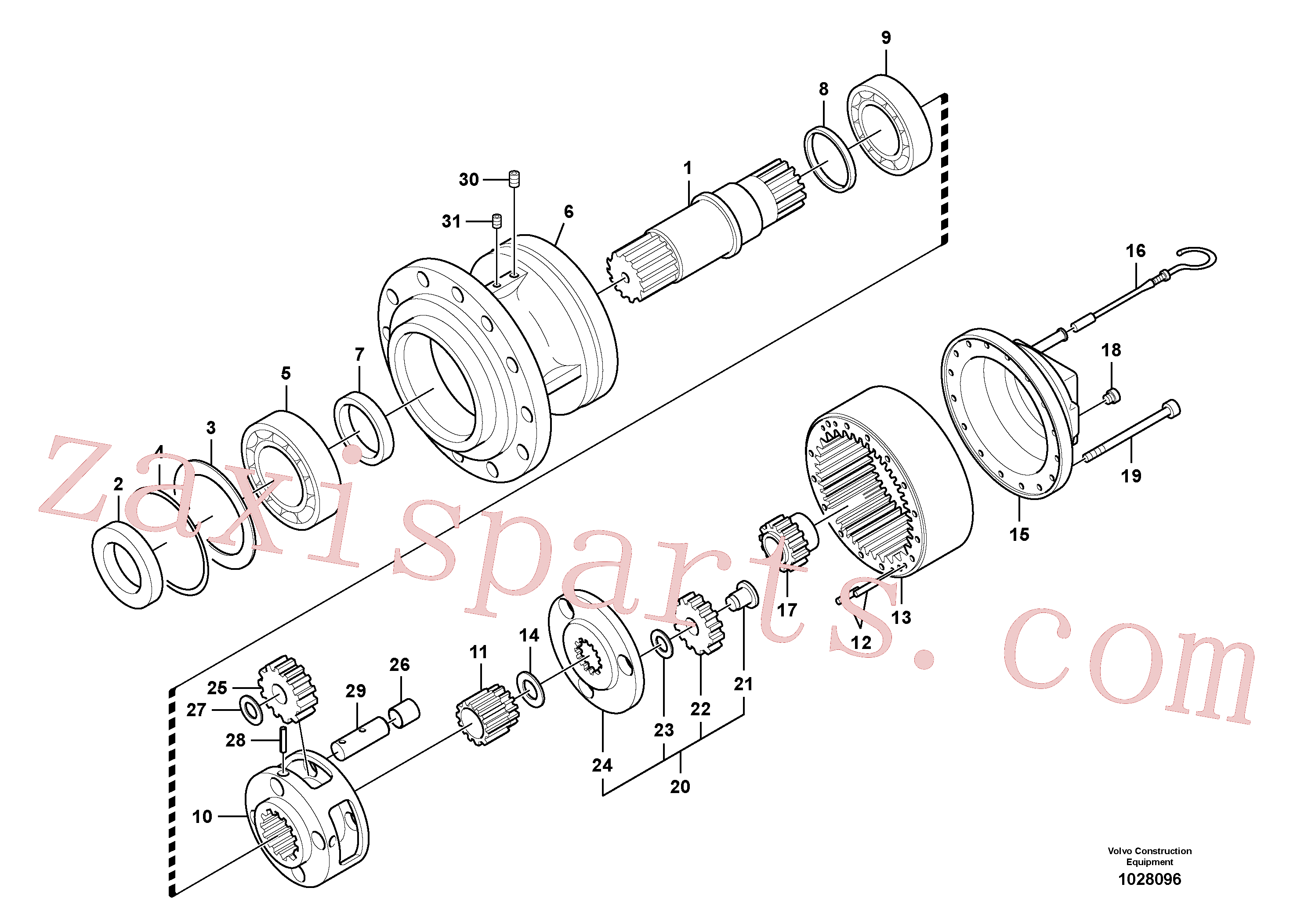 VOE14596609 for Volvo Swing gearbox(1028096 assembly)
