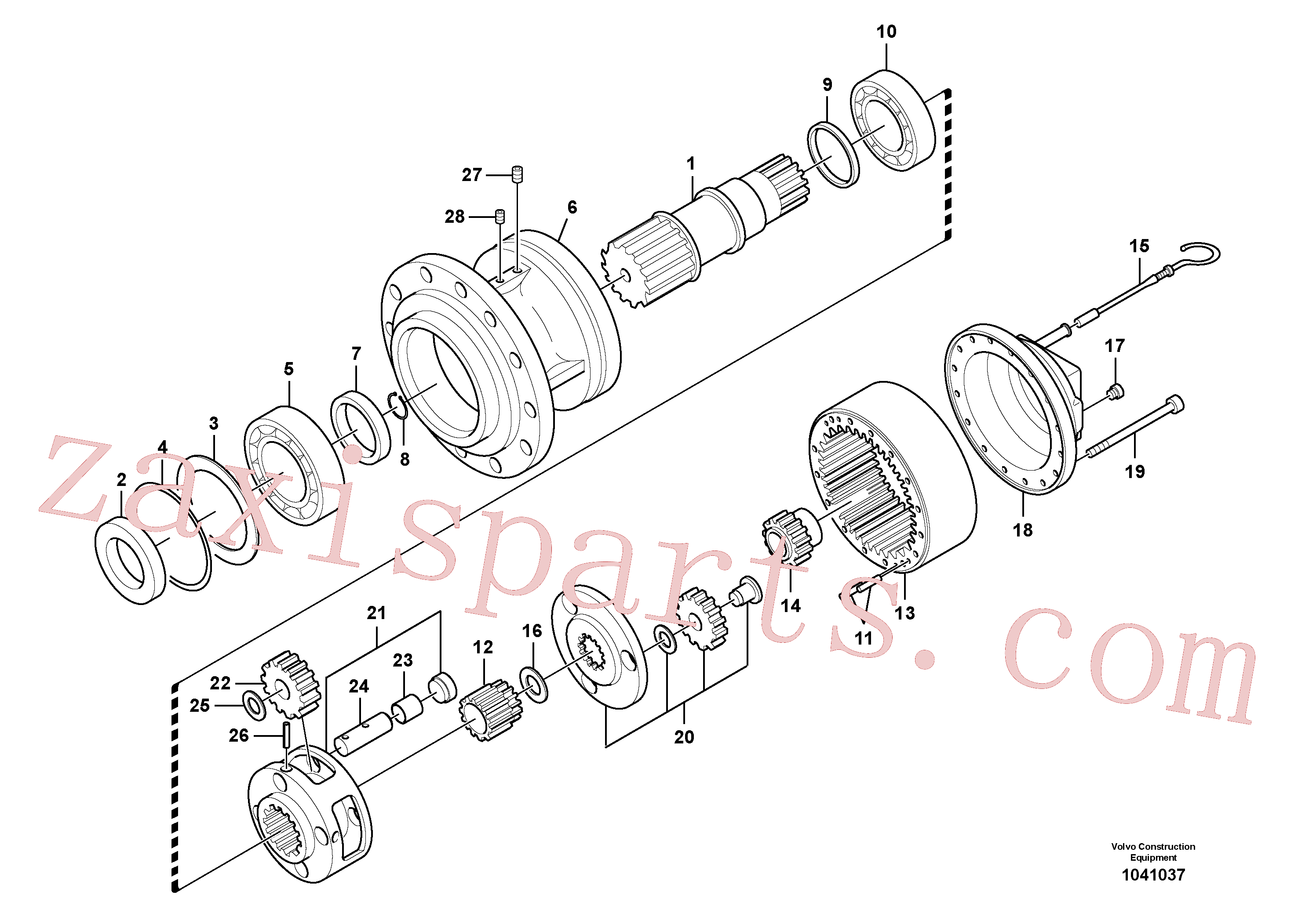 VOE14602298 for Volvo Swing gearbox(1041037 assembly)
