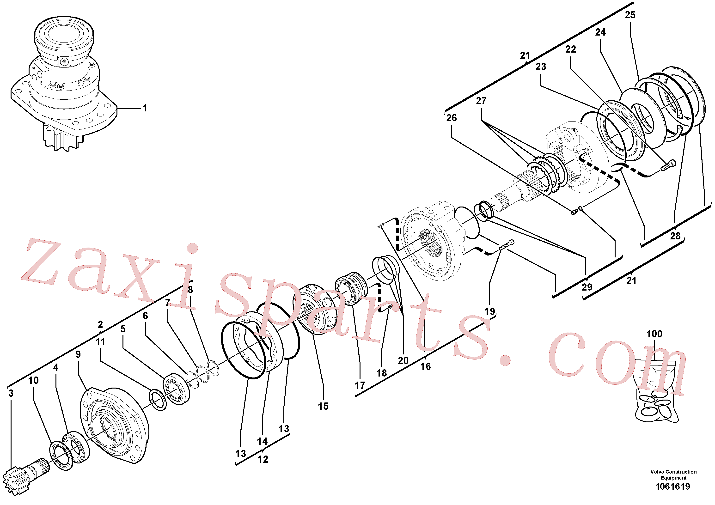 RM13281696 for Volvo Slewing gear motor(1061619 assembly)
