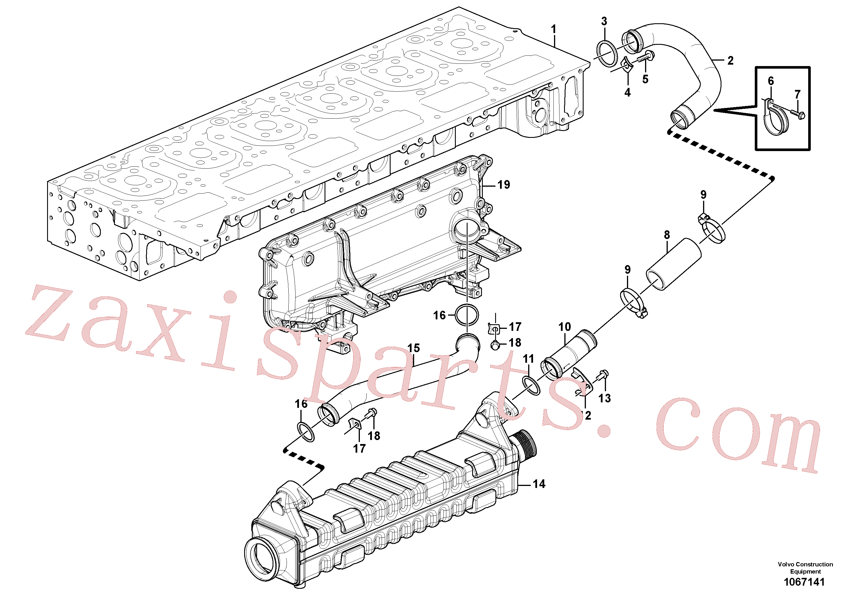 VOE967645 for Volvo Egr - valve with watertubes(1067141 assembly)