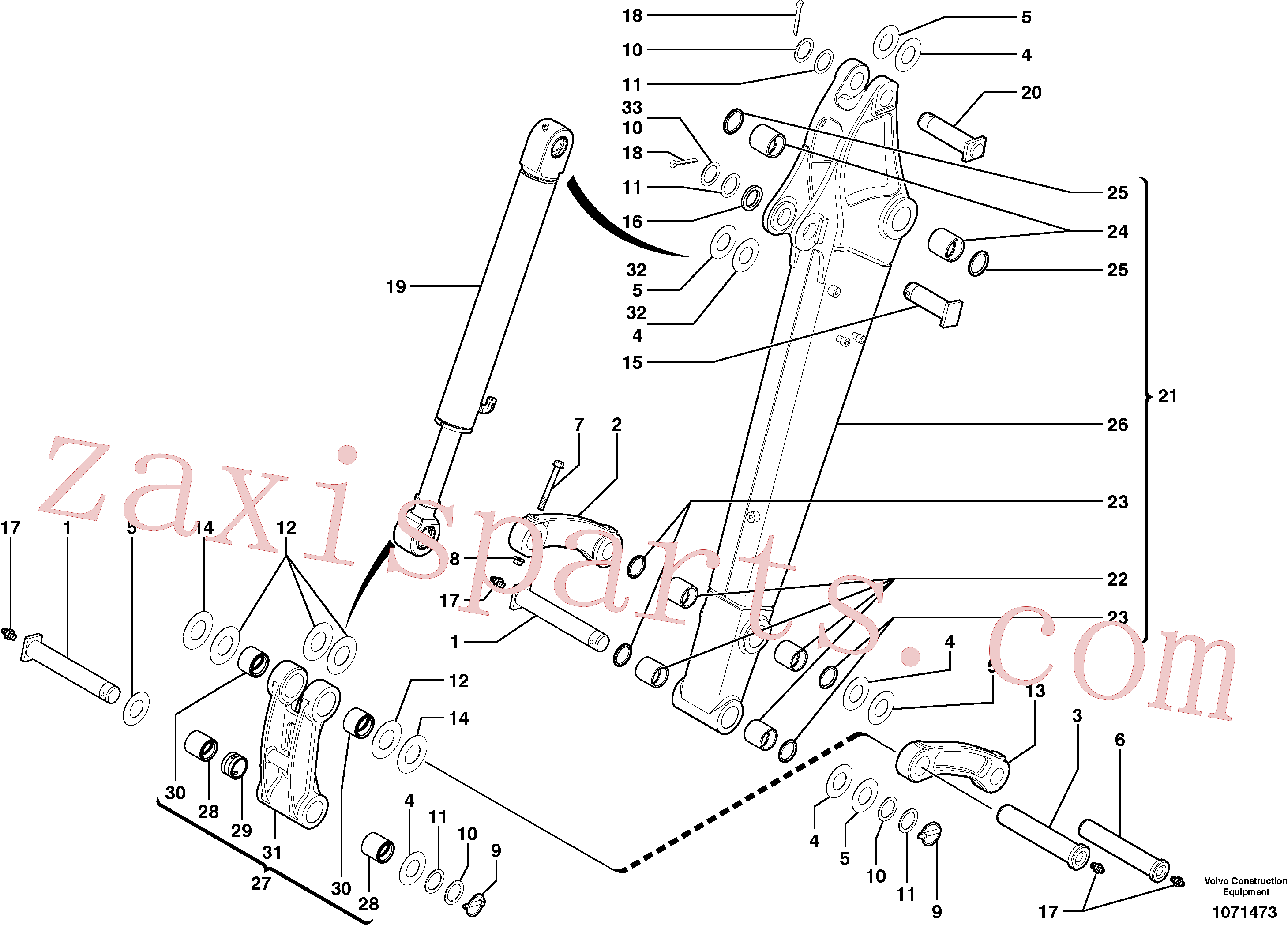 PJ4550047 for Volvo Dipper arm(1071473 assembly)