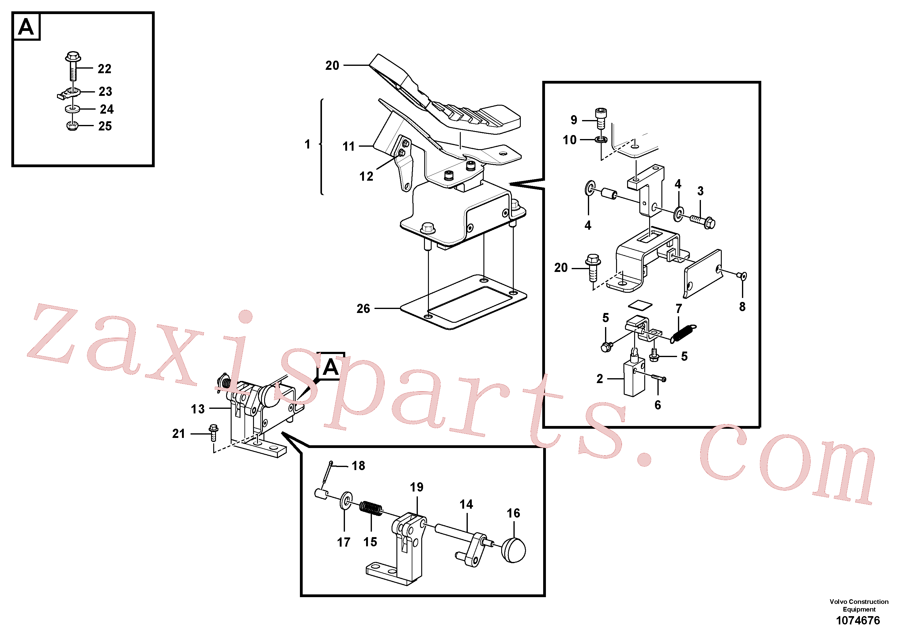 VOE14651237 for Volvo Working hydraulic, remote control valve pedal for hammer and shear(1074676 assembly)