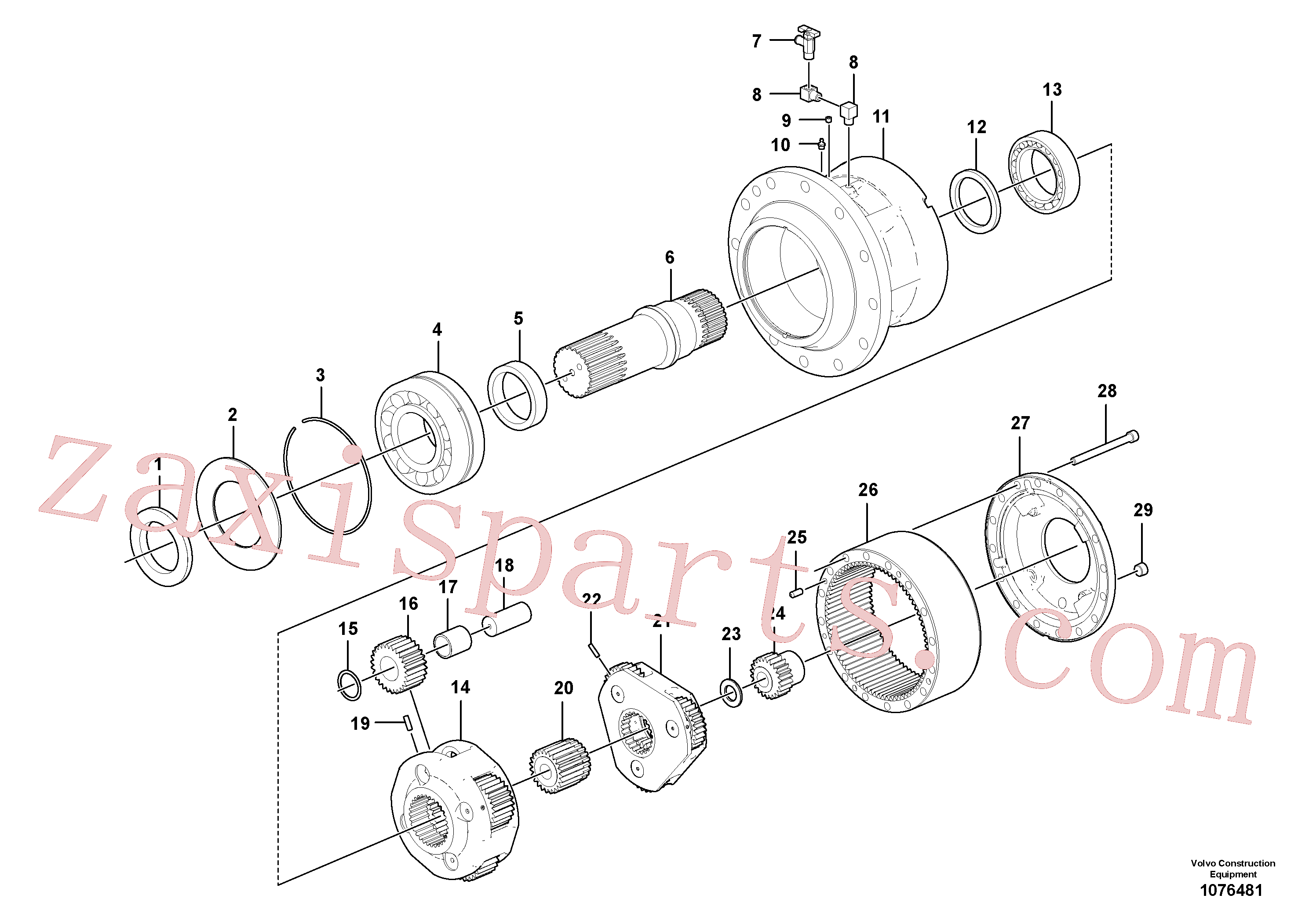 VOE14596609 for Volvo Swing gearbox(1076481 assembly)