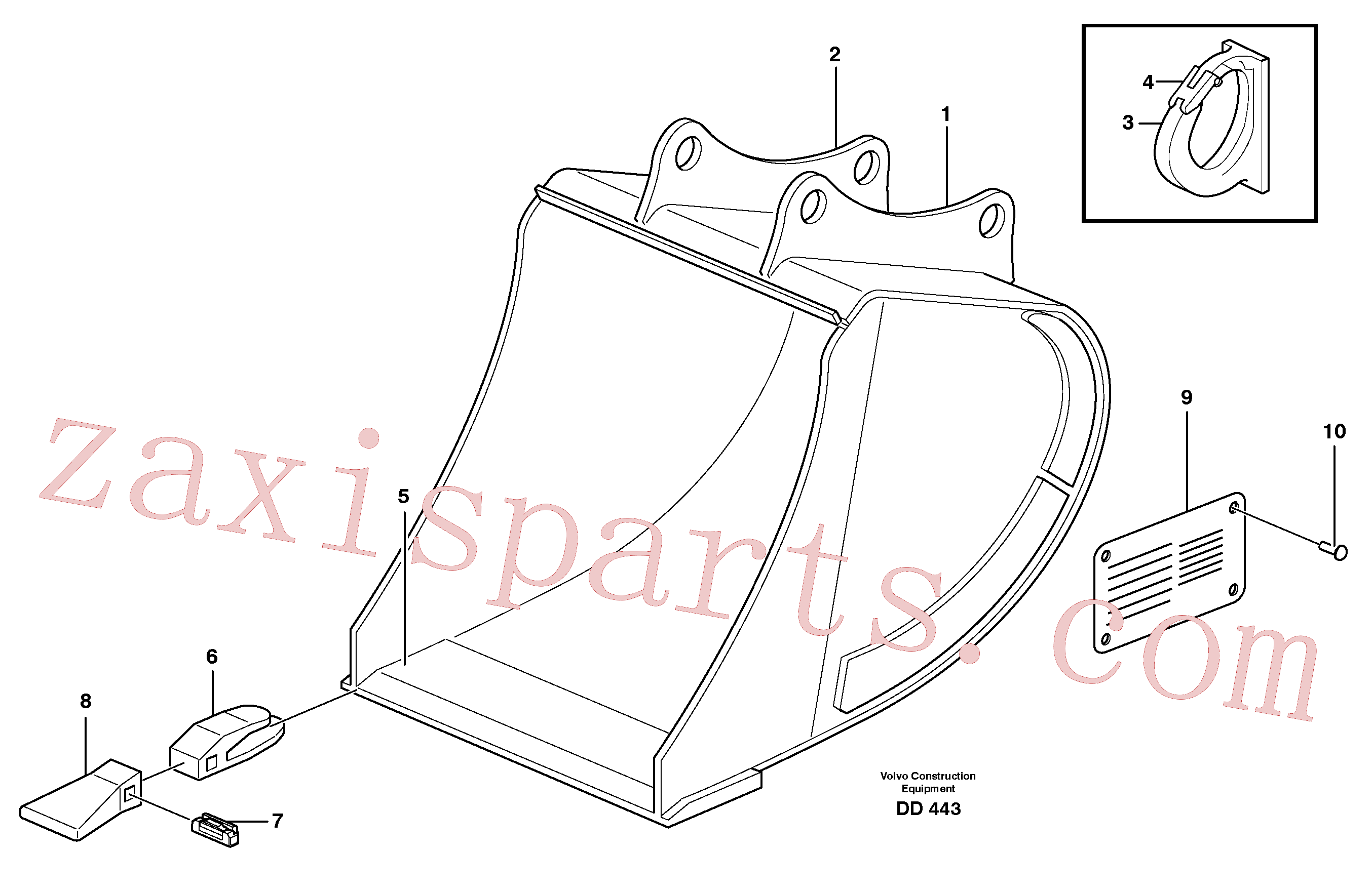 VOE14323418 for Volvo Buckets, direct fitting, Esco Super V(DD443 assembly)