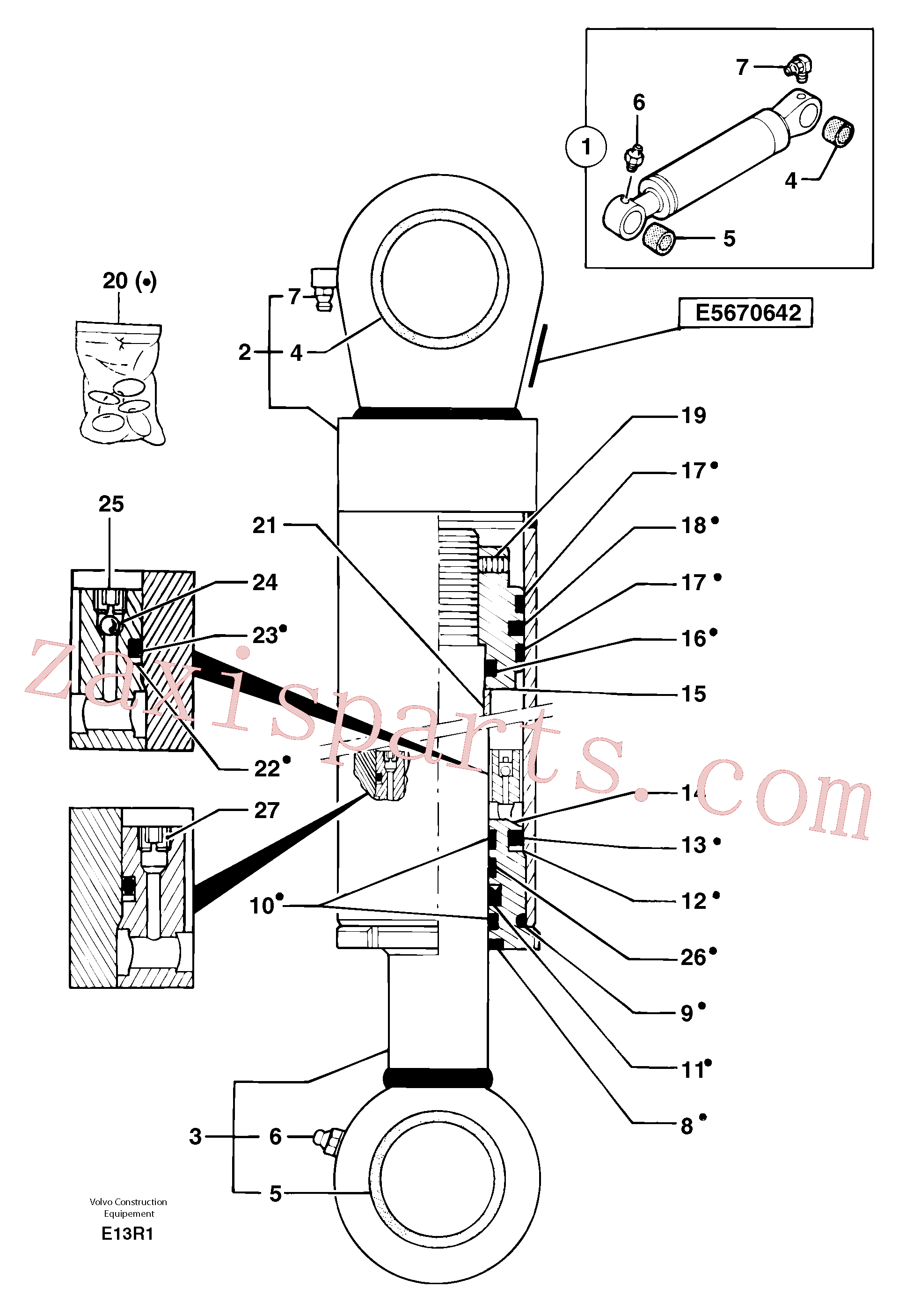 PJ3870066 for Volvo Boom cylinder(E13R1 assembly)