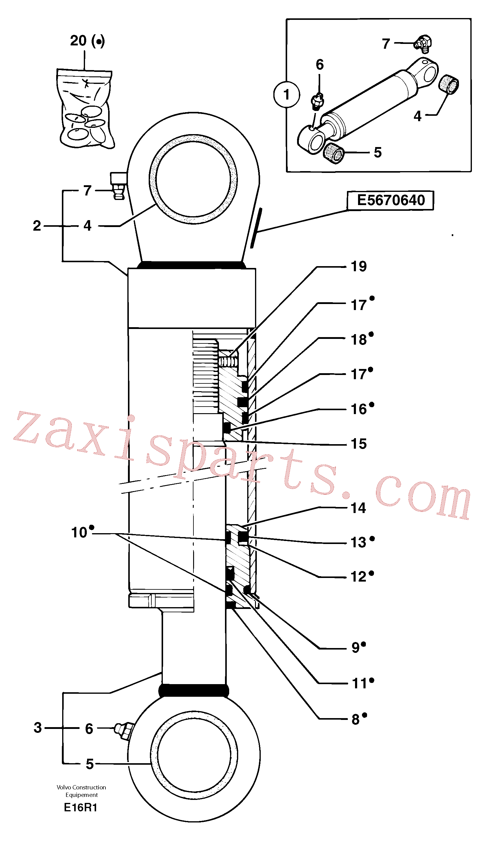 PJ7414563 for Volvo Dozer blade cylinder(E16R1 assembly)