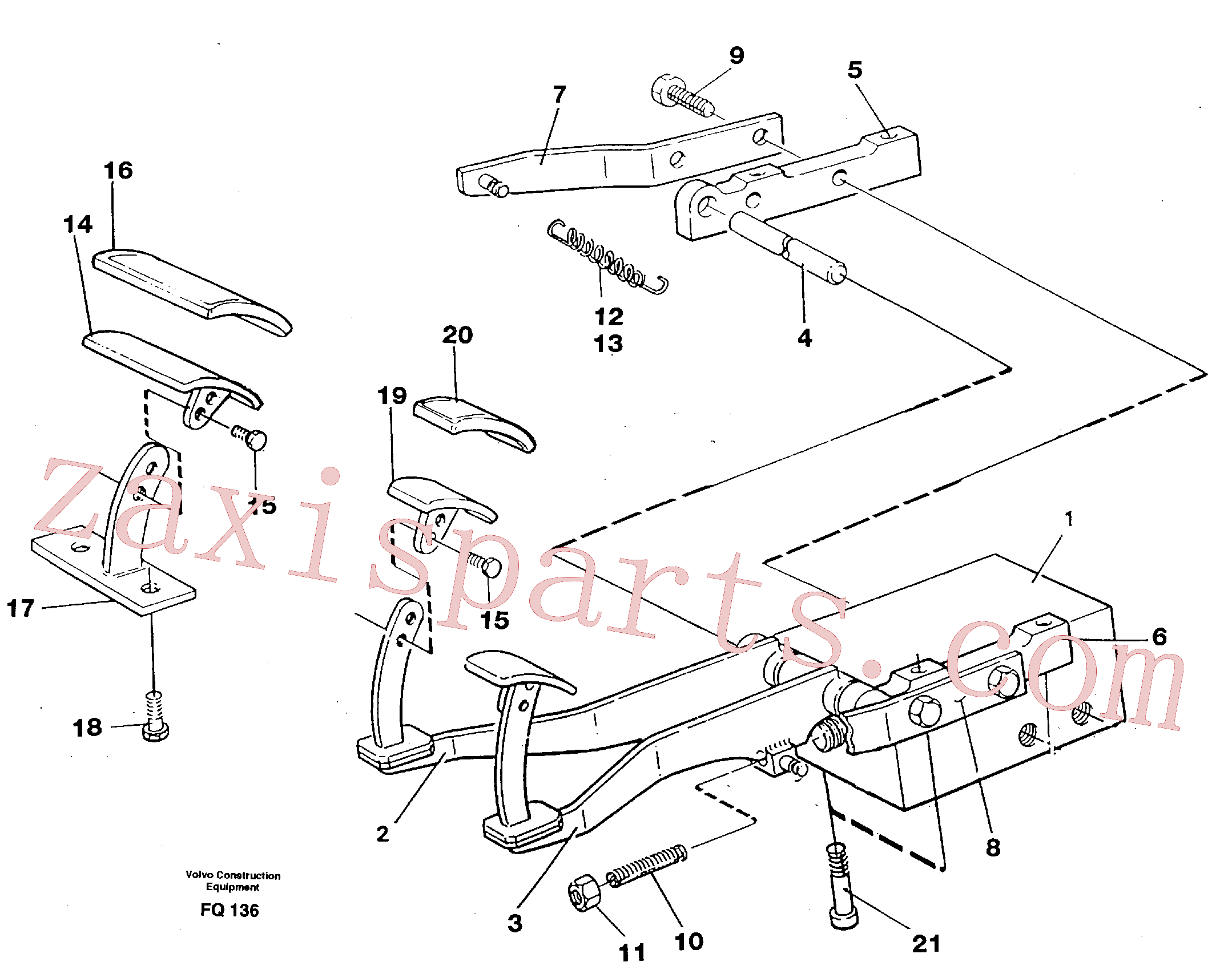 VOE14248453 for Volvo Pedal valve and foot rest(FQ136 assembly)