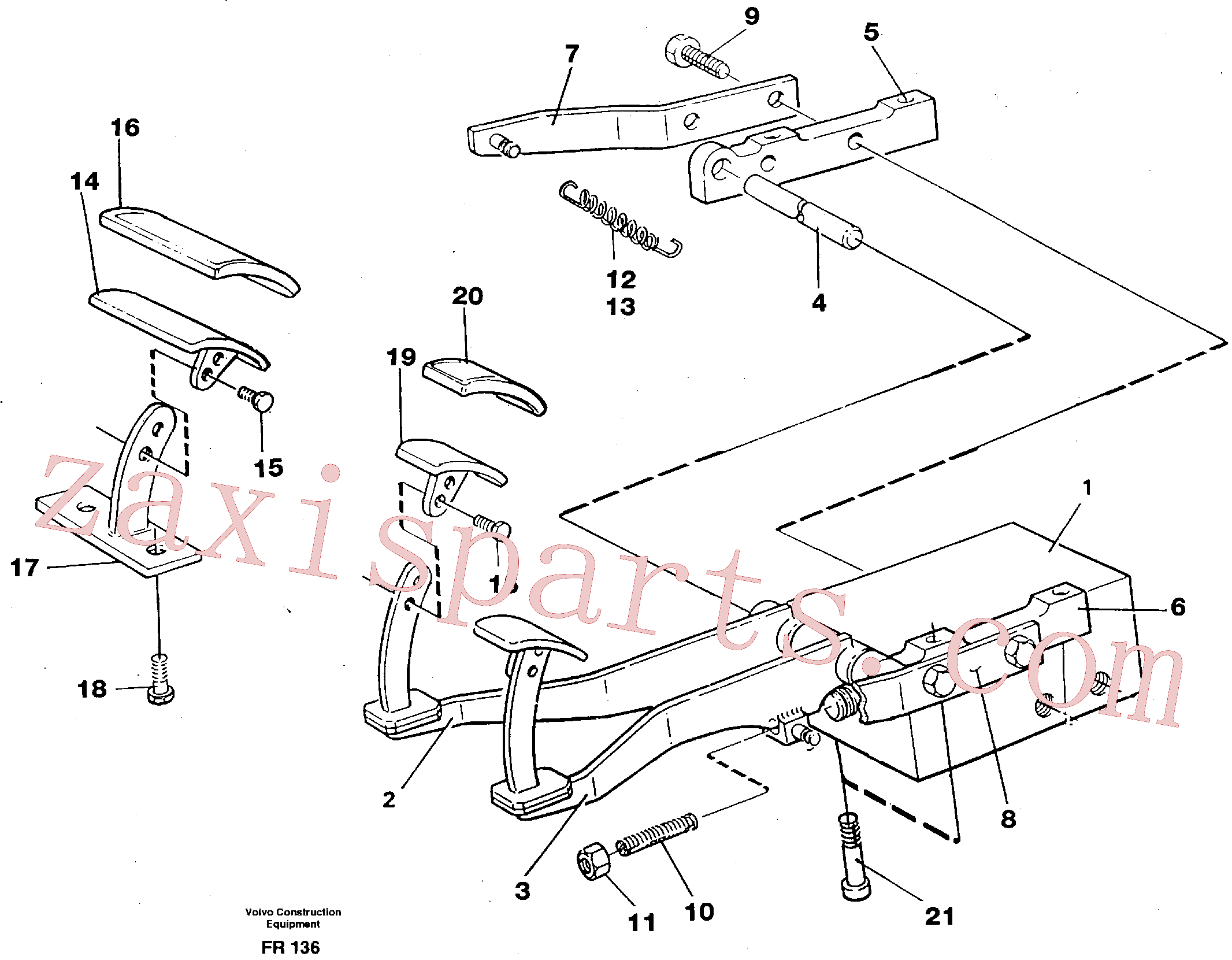 VOE14248453 for Volvo Pedal valve and foot rest(FR136 assembly)