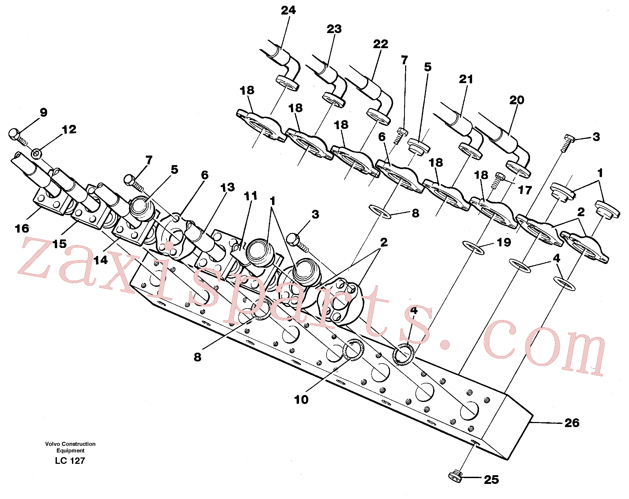 VOE14265516 for Volvo Conneection block with hoses(LC127 assembly)