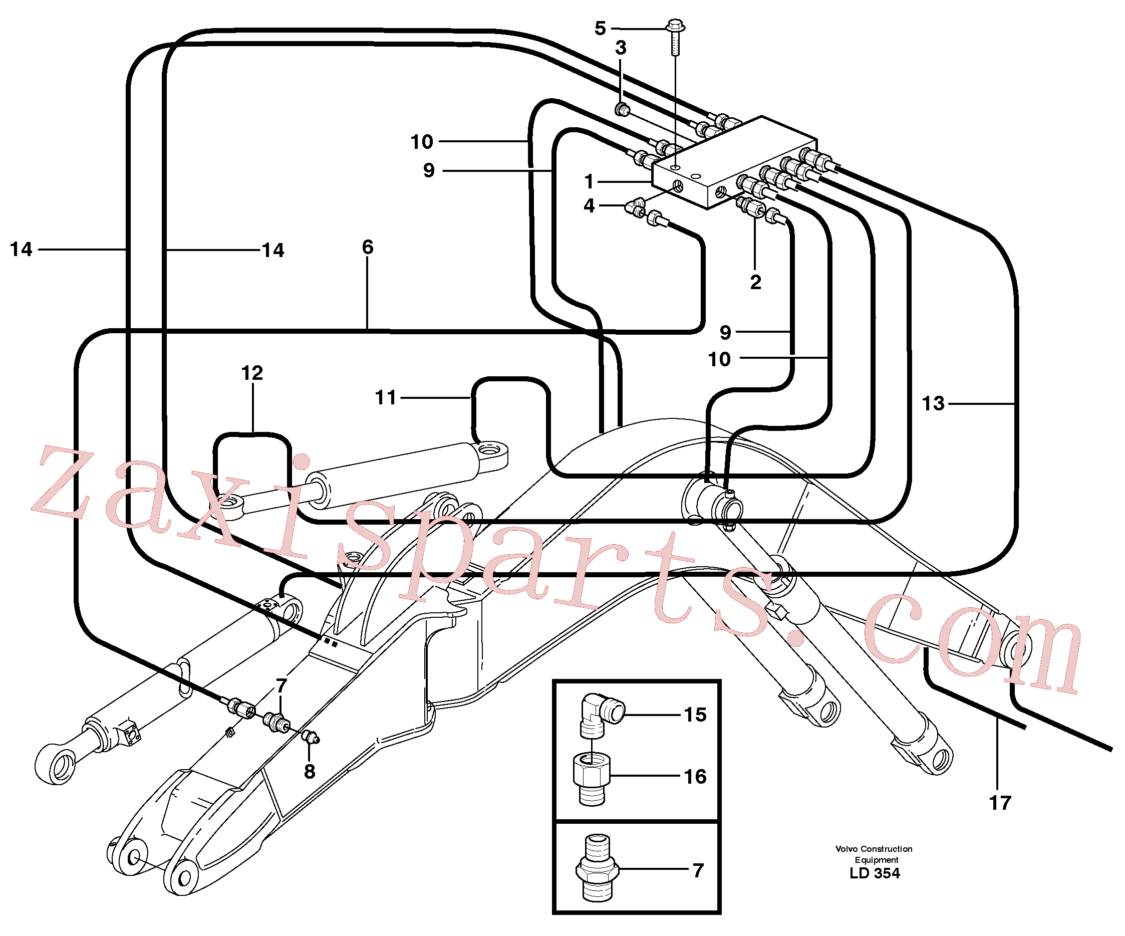 VOE11707684 for Volvo Central lubrication, boom, offset(LD354 assembly)