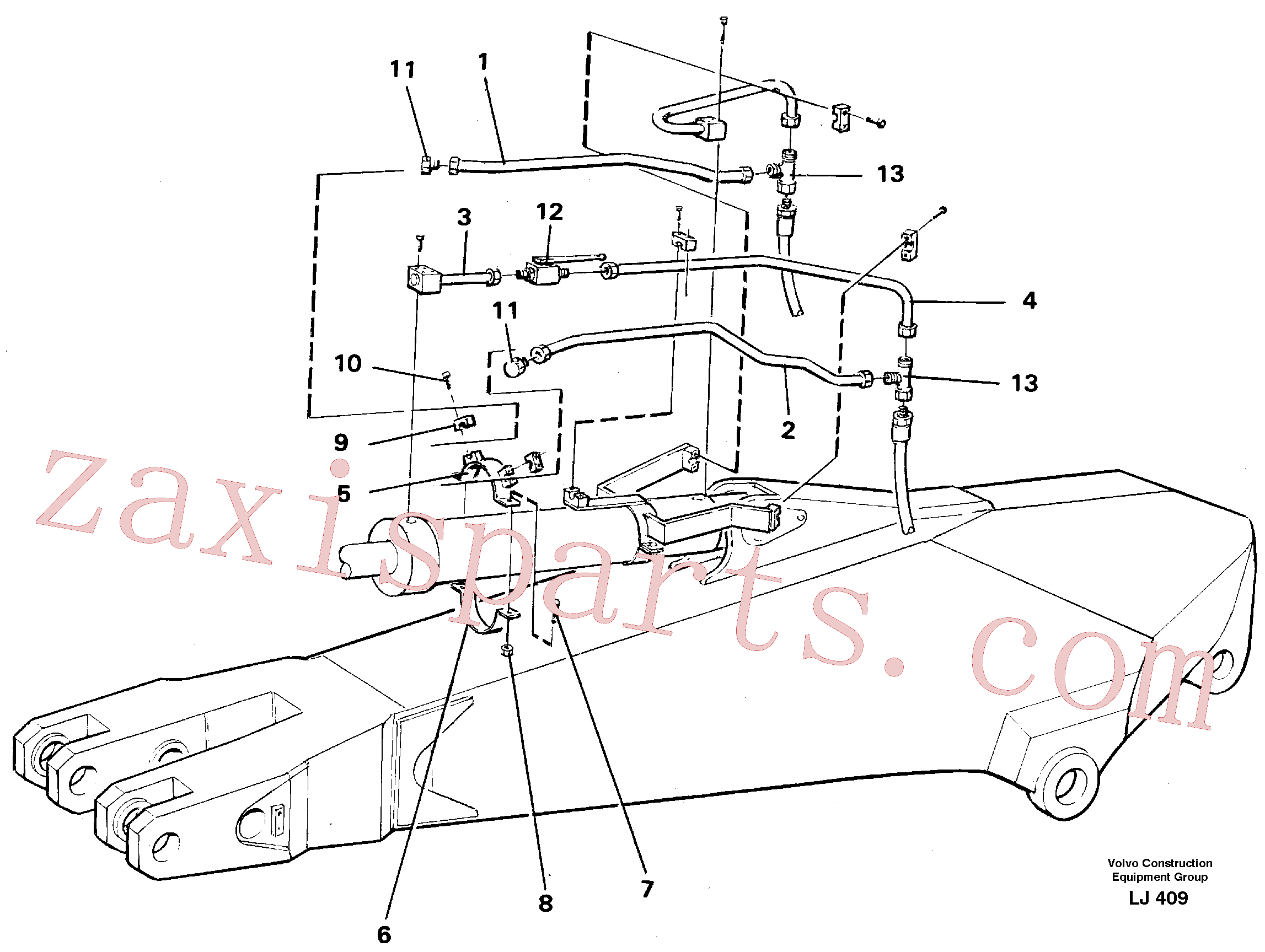 VOE14249977 for Volvo Parallel connected grab hydraulics on dipper arm.(LJ409 assembly)
