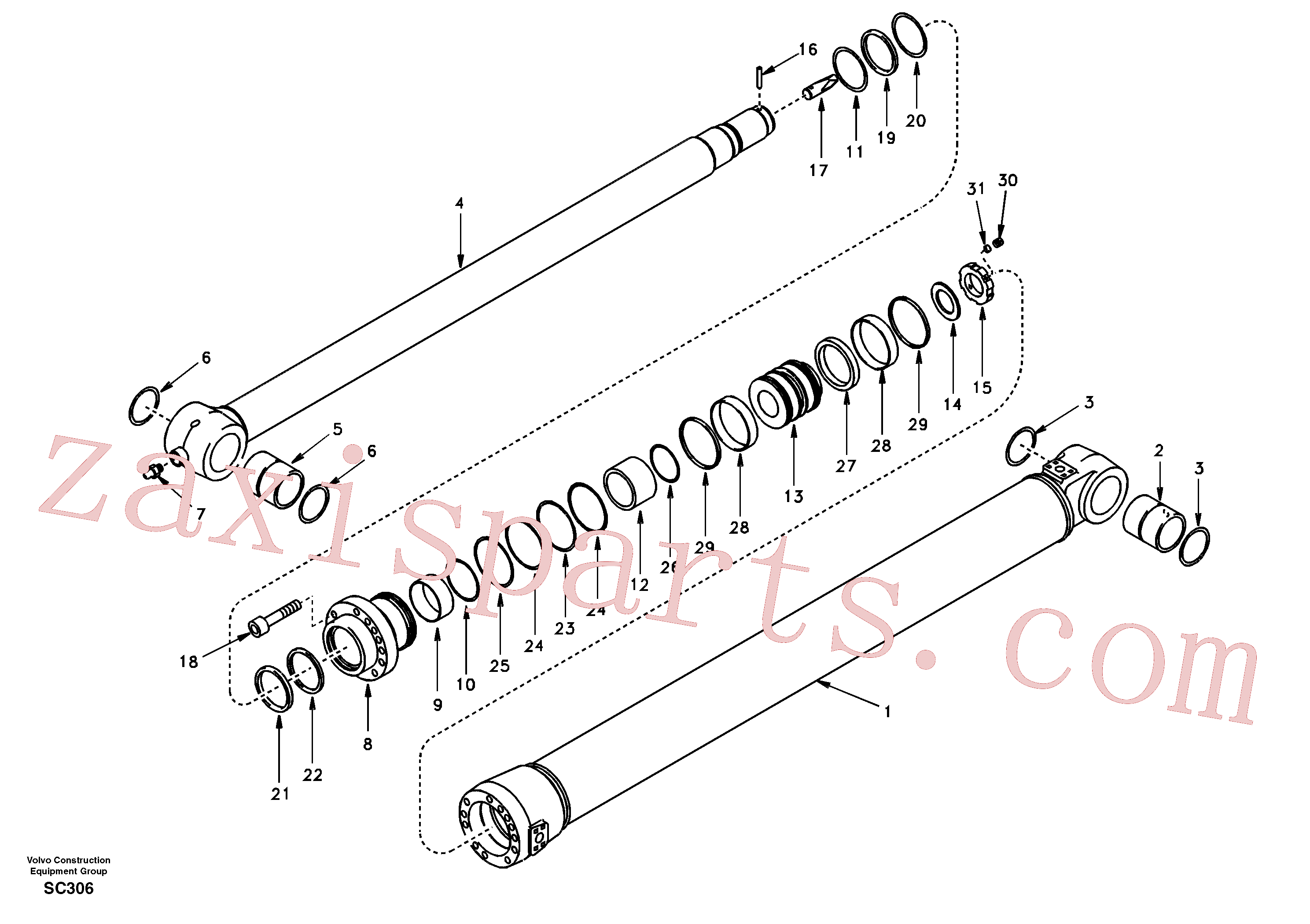SA8148-11021 for Volvo Dipper arm cylinder(SC306 assembly)