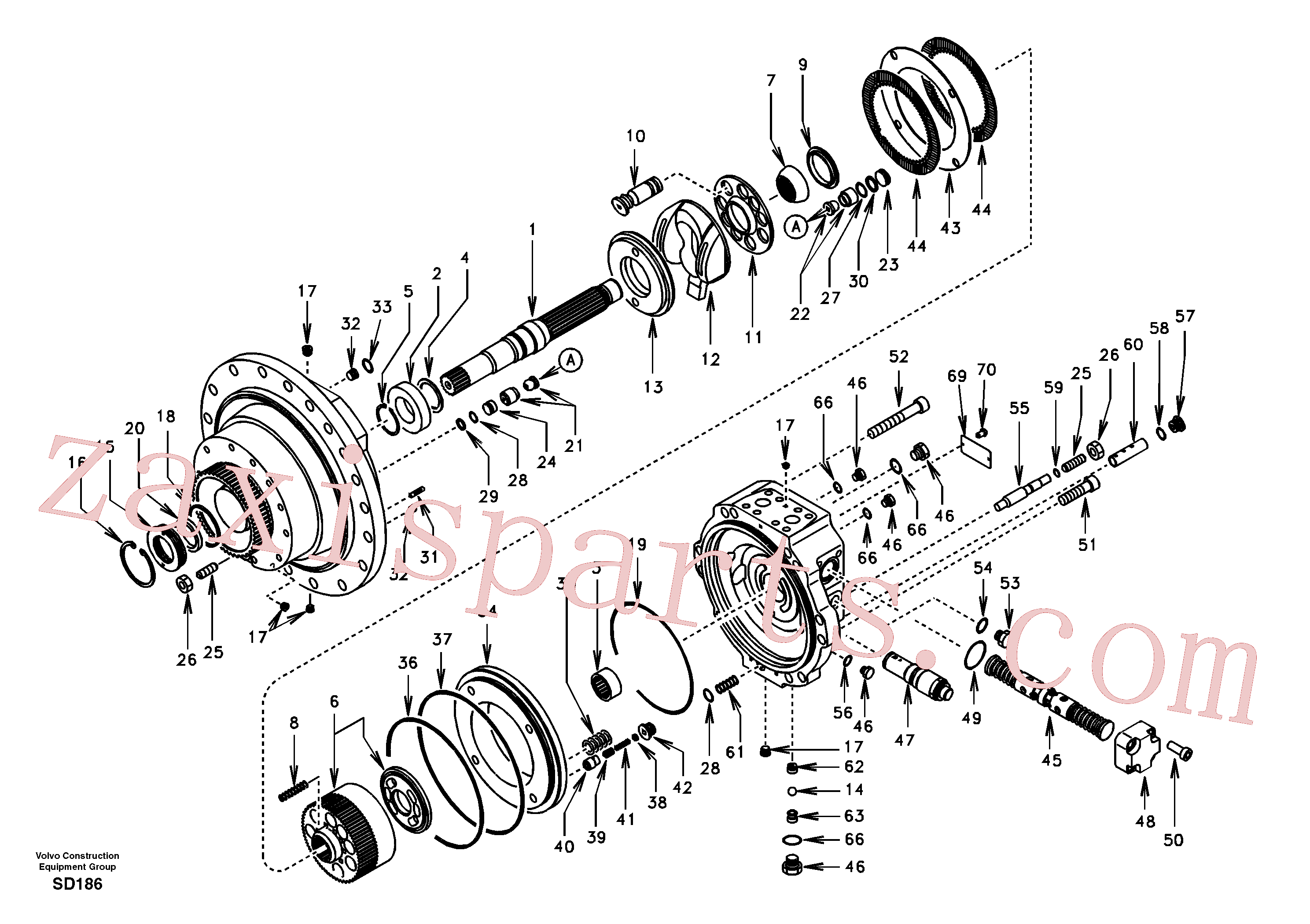 SA7242-10660 for Volvo Travel motor(SD186 assembly)