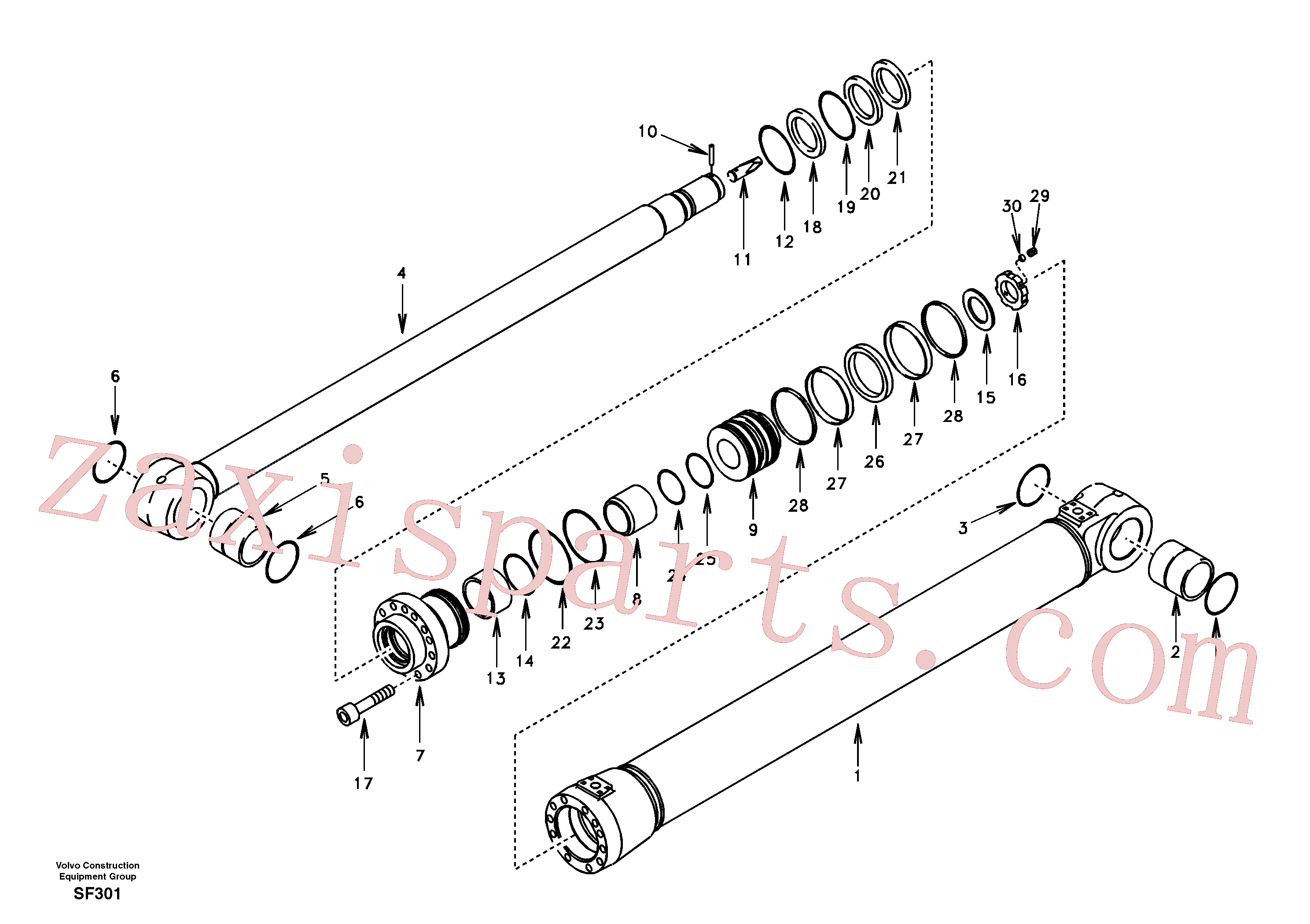 SA1146-08160 for Volvo Dipper arm cylinder(SF301 assembly)