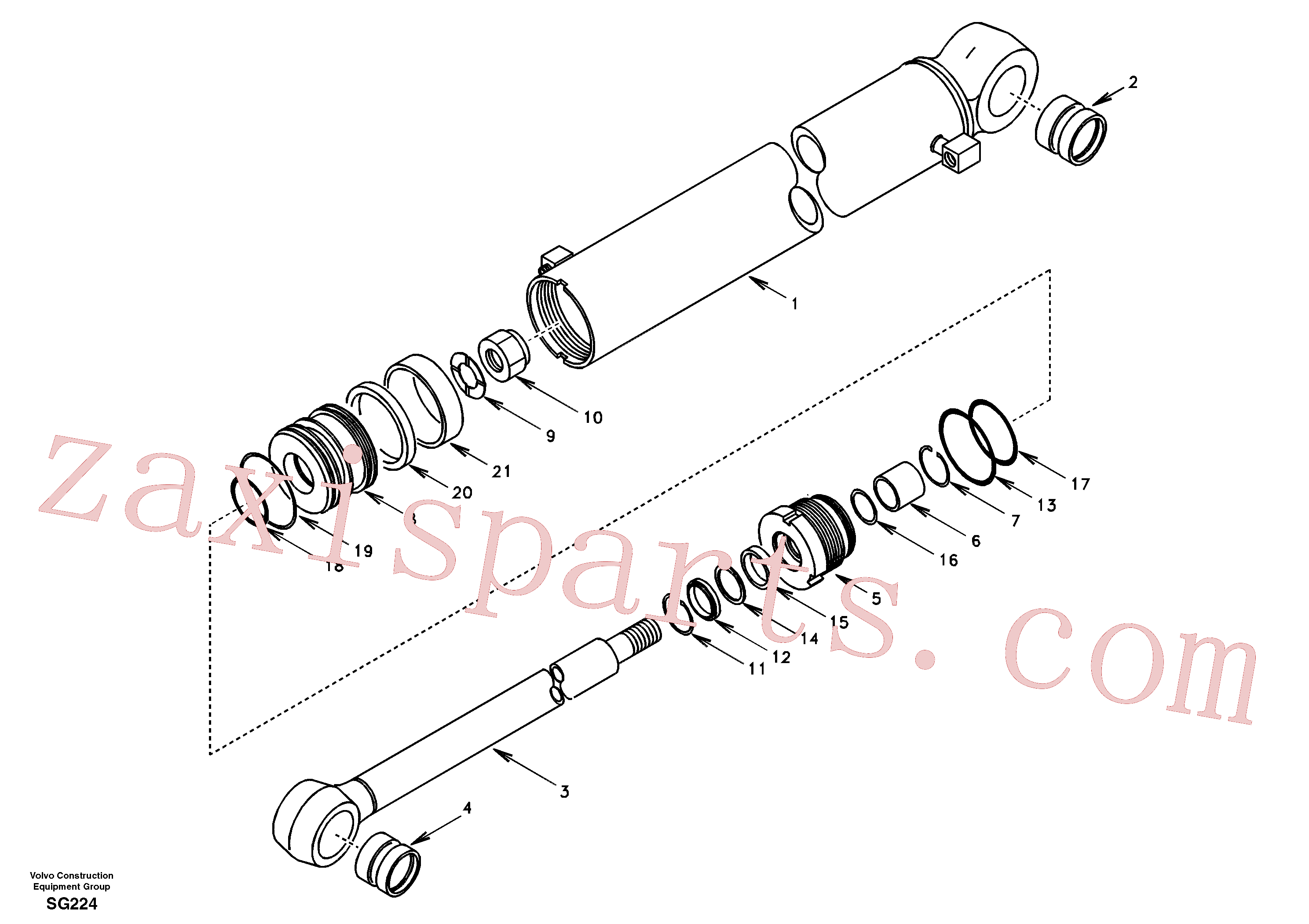 SA1046-01460 for Volvo Dozer blade cylinder(SG224 assembly)