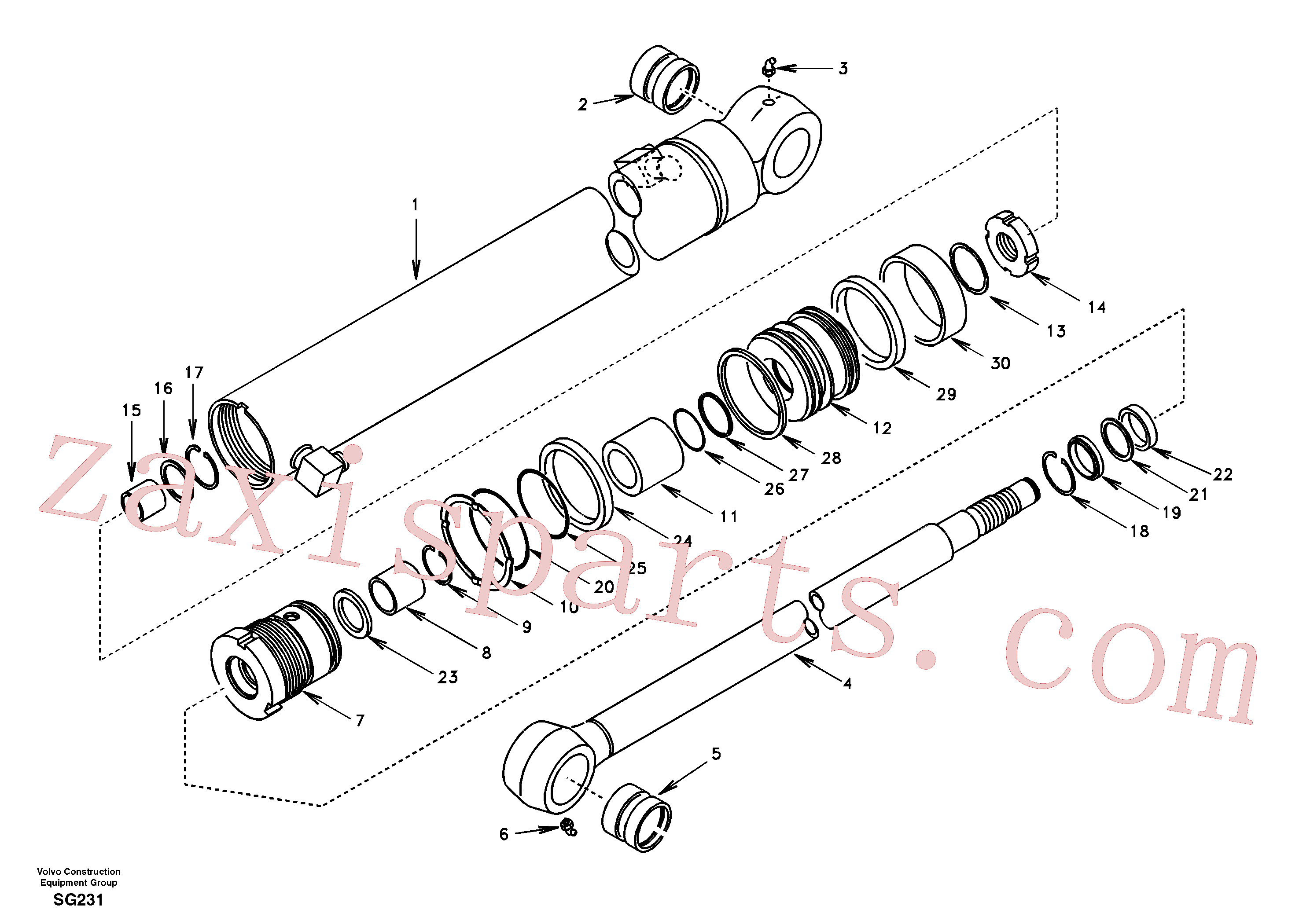 SA9564-20550 for Volvo Dipper arm cylinder(SG231 assembly)