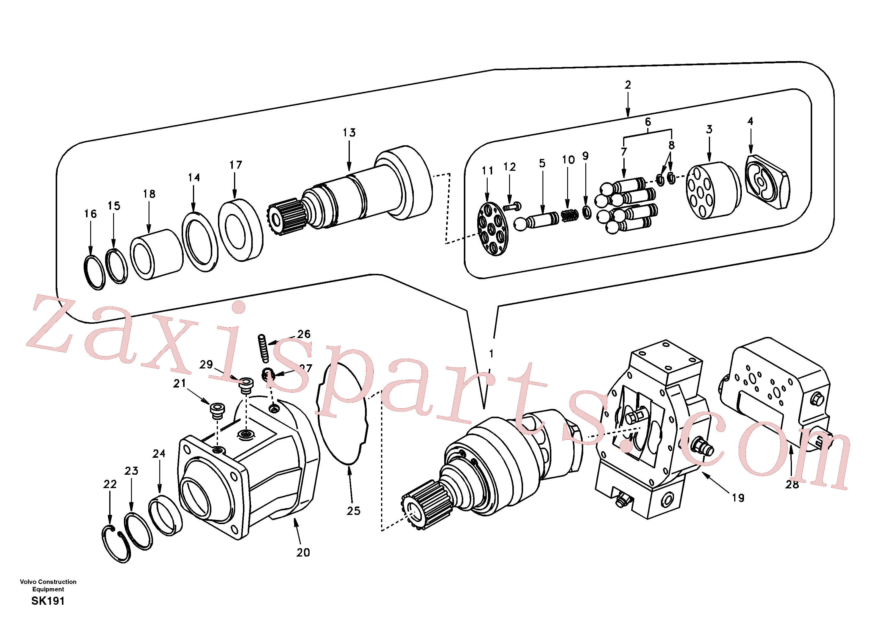 SA8230-30220 for Volvo Travel motor(SK191 assembly)