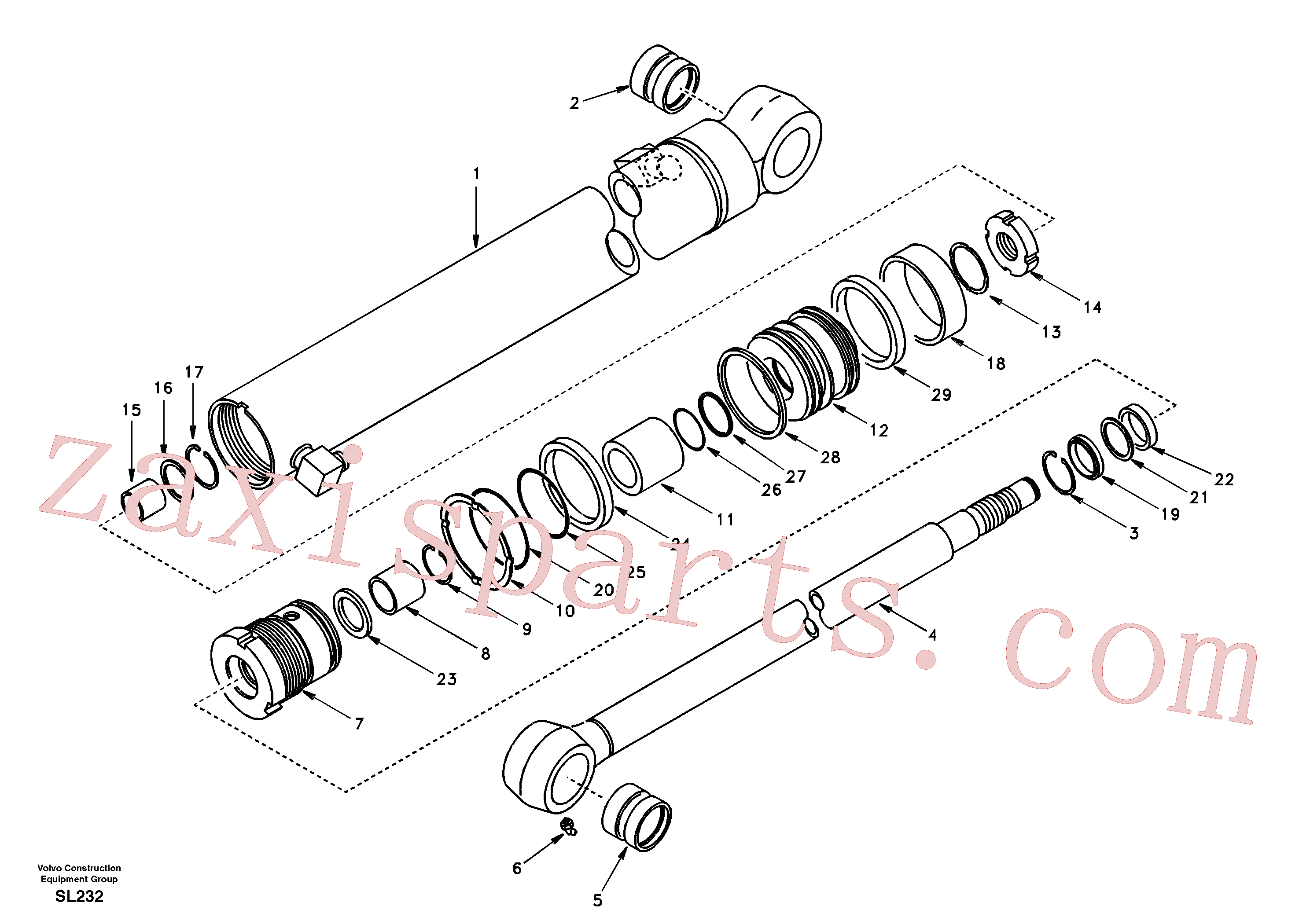 SA9564-20550 for Volvo Dipper arm cylinder(SL232 assembly)