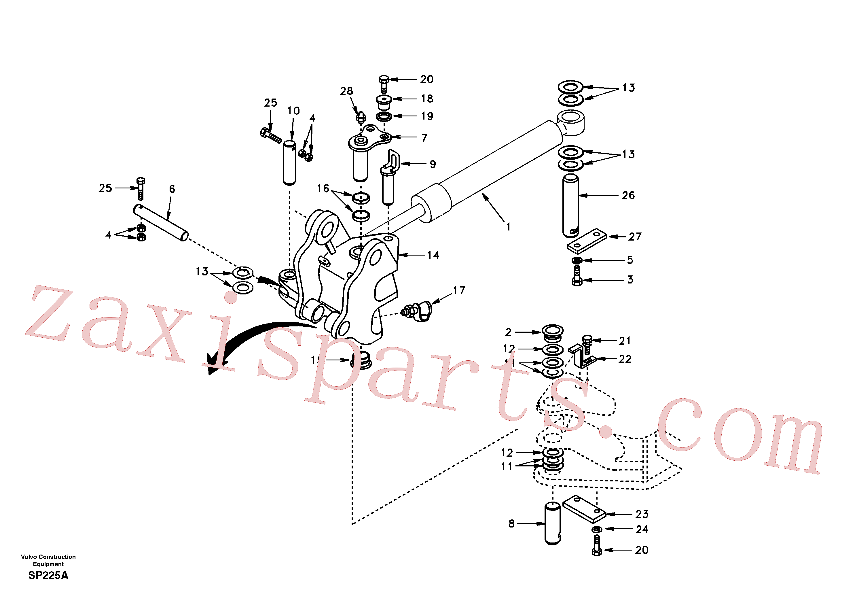 SA14509738 for Volvo Links to boom and boom cylinder mounting(SP225A assembly)