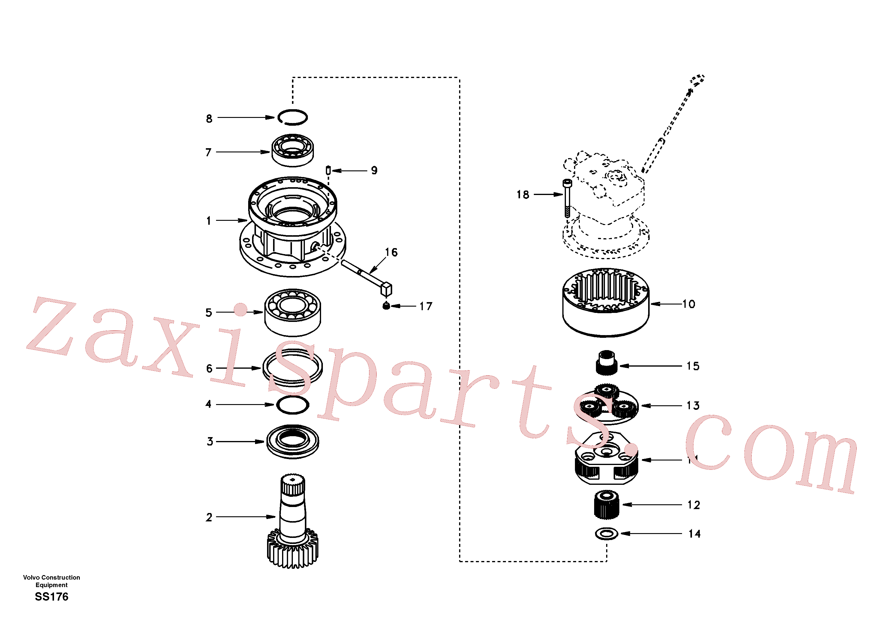 SA7118-23200 for Volvo Swing gearbox(SS176 assembly)